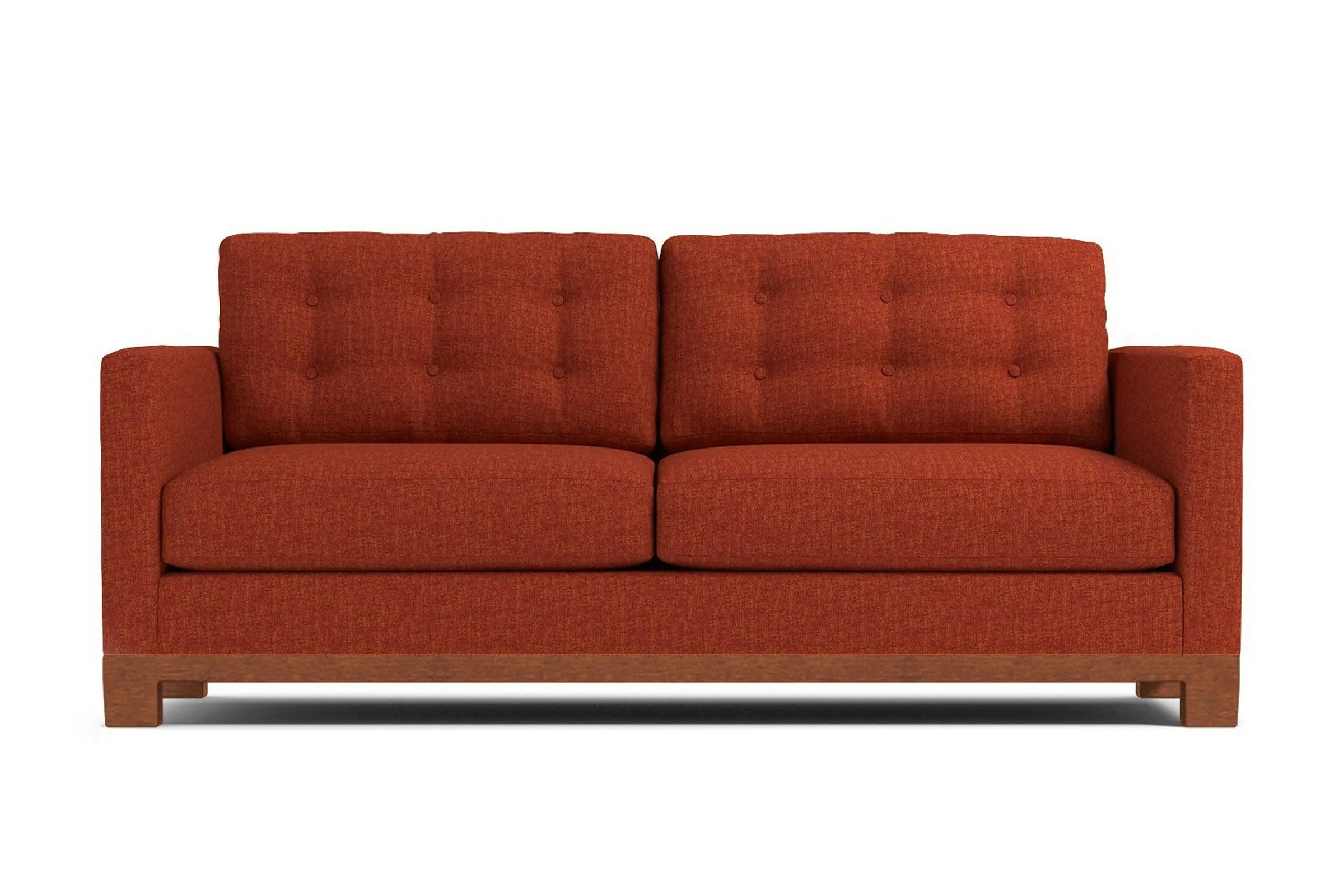 Logan Drive Apartment Size Sleeper Sofa Bed :: Leg Finish: Pecan / Sleeper Option: Deluxe Innerspring Mattress
