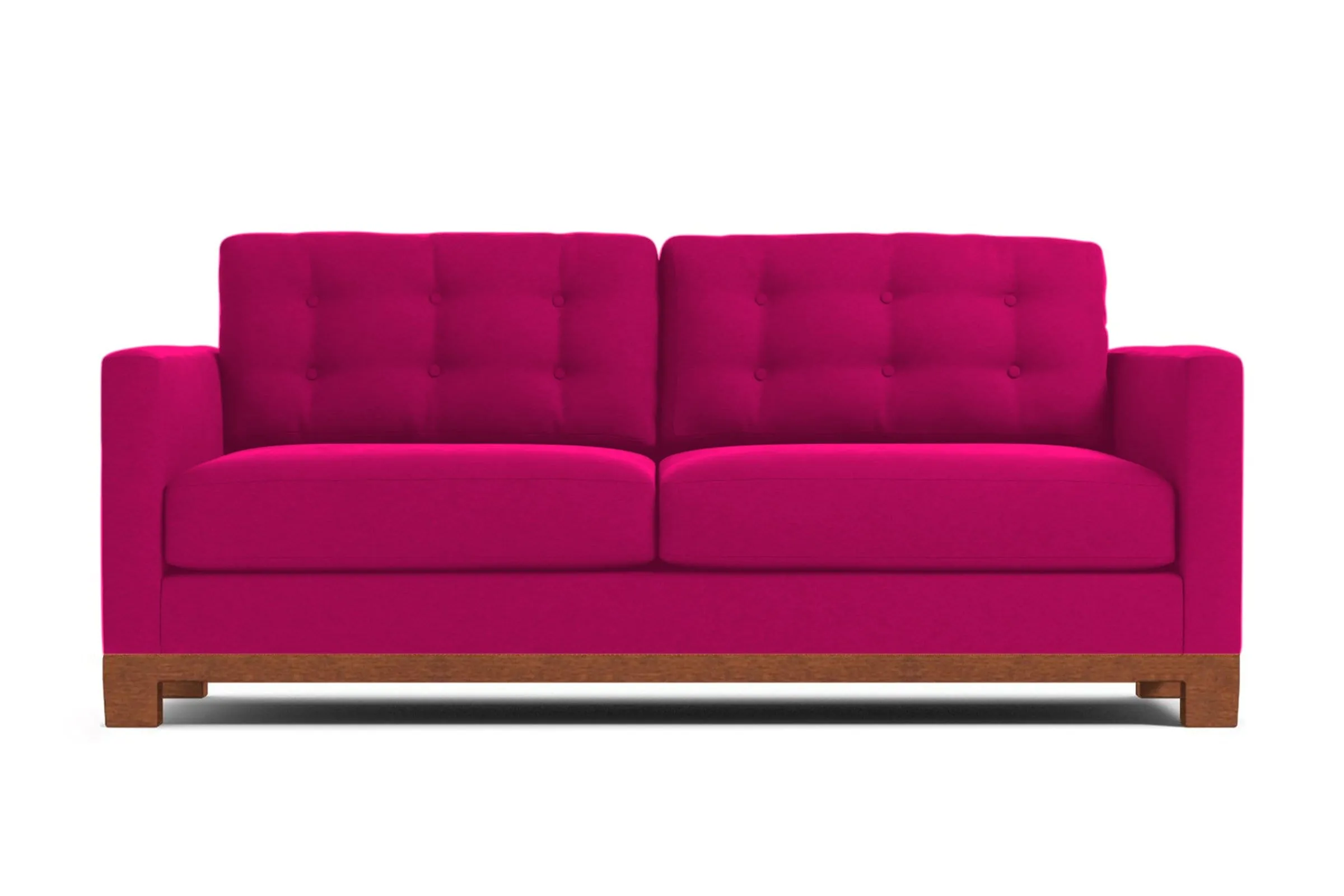 Logan Drive Apartment Size Sleeper Sofa Bed :: Leg Finish: Pecan / Sleeper Option: Deluxe Innerspring Mattress