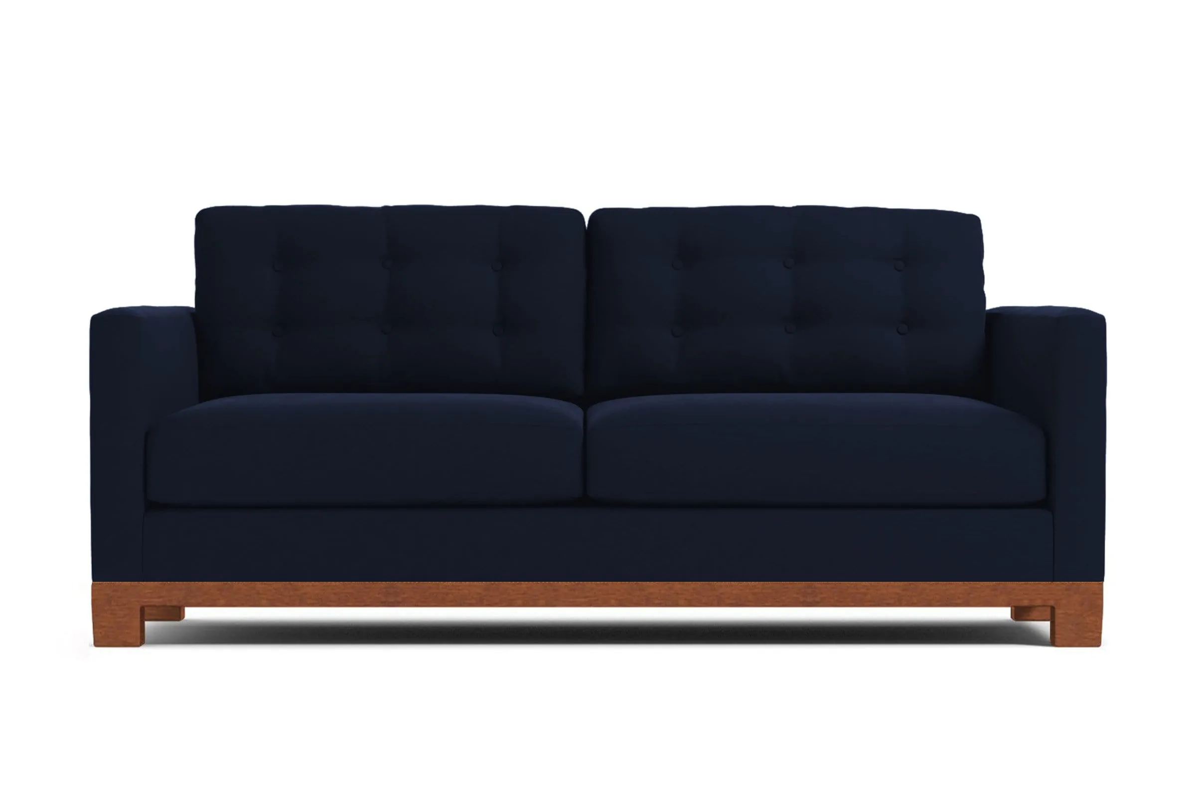 Logan Drive Apartment Size Sleeper Sofa Bed :: Leg Finish: Pecan / Sleeper Option: Deluxe Innerspring Mattress