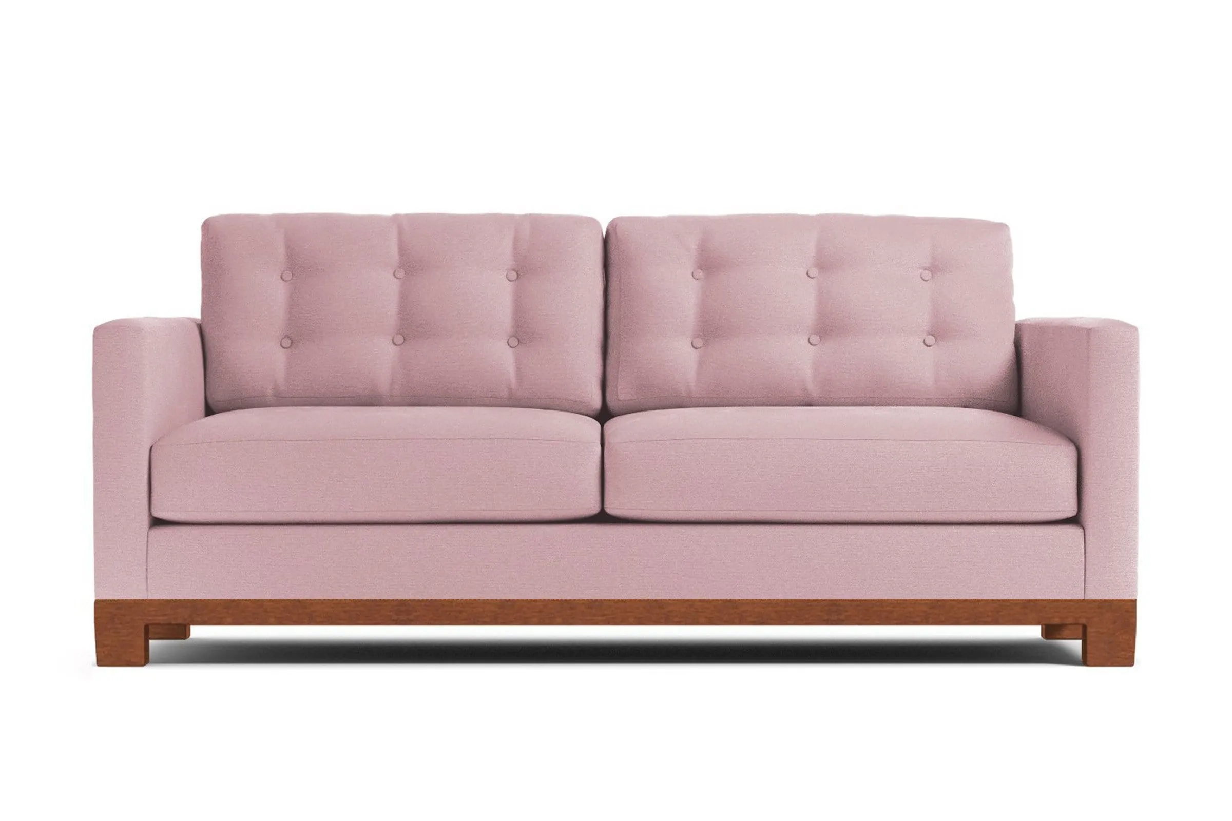 Logan Drive Apartment Size Sleeper Sofa Bed :: Leg Finish: Pecan / Sleeper Option: Deluxe Innerspring Mattress