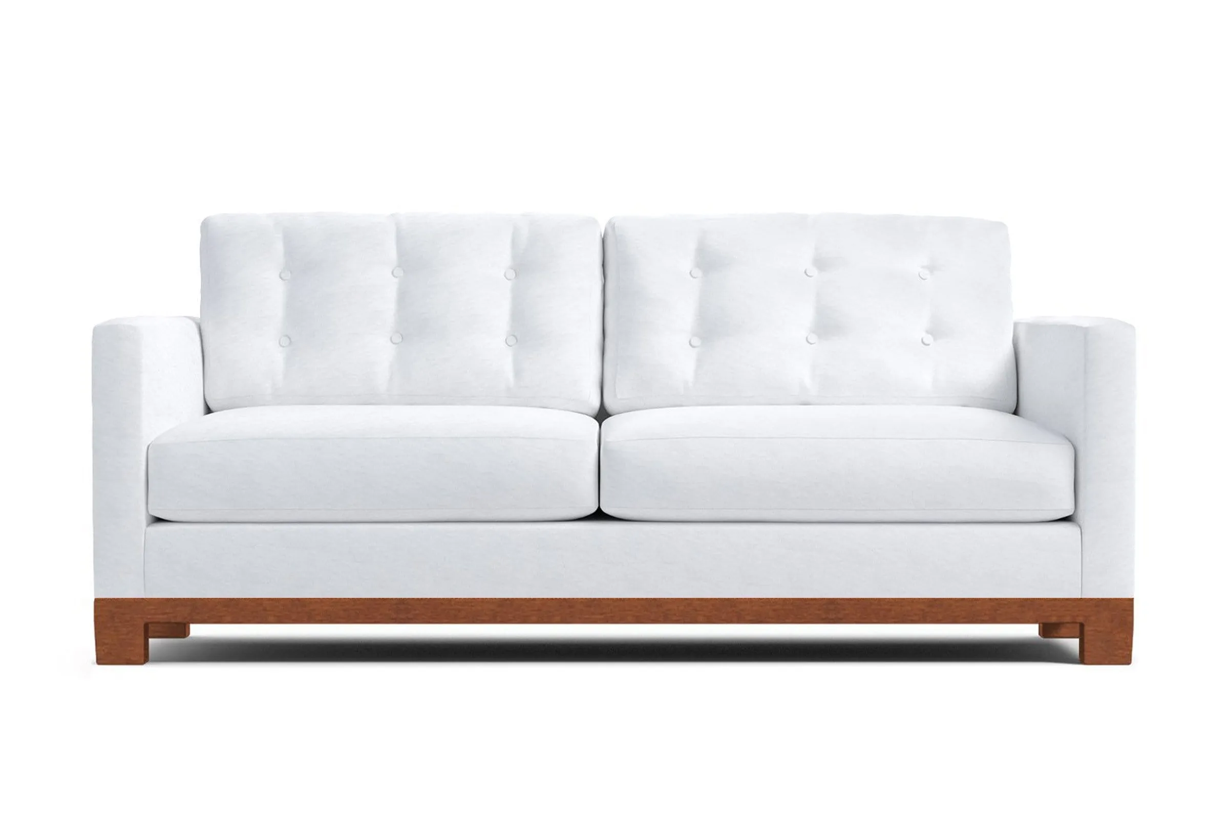 Logan Drive Apartment Size Sleeper Sofa Bed :: Leg Finish: Pecan / Sleeper Option: Deluxe Innerspring Mattress