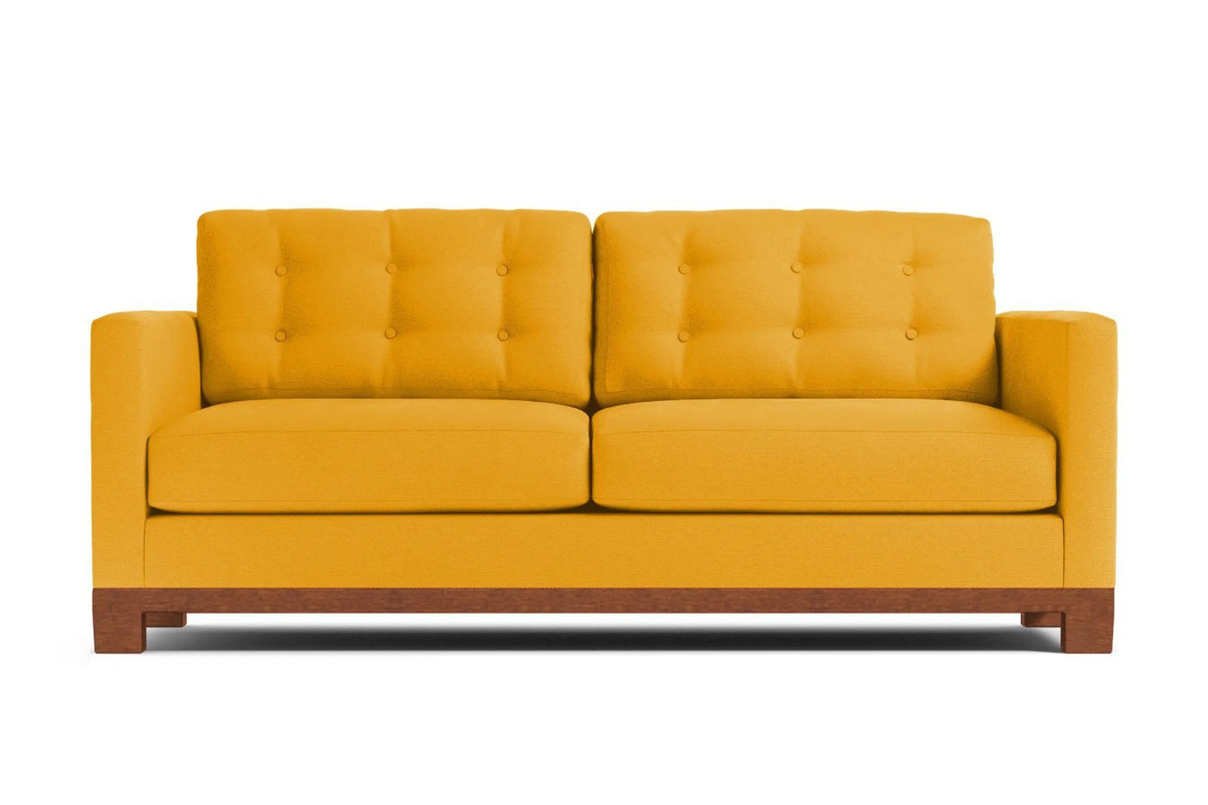 Logan Drive Apartment Size Sleeper Sofa Bed :: Leg Finish: Pecan / Sleeper Option: Deluxe Innerspring Mattress
