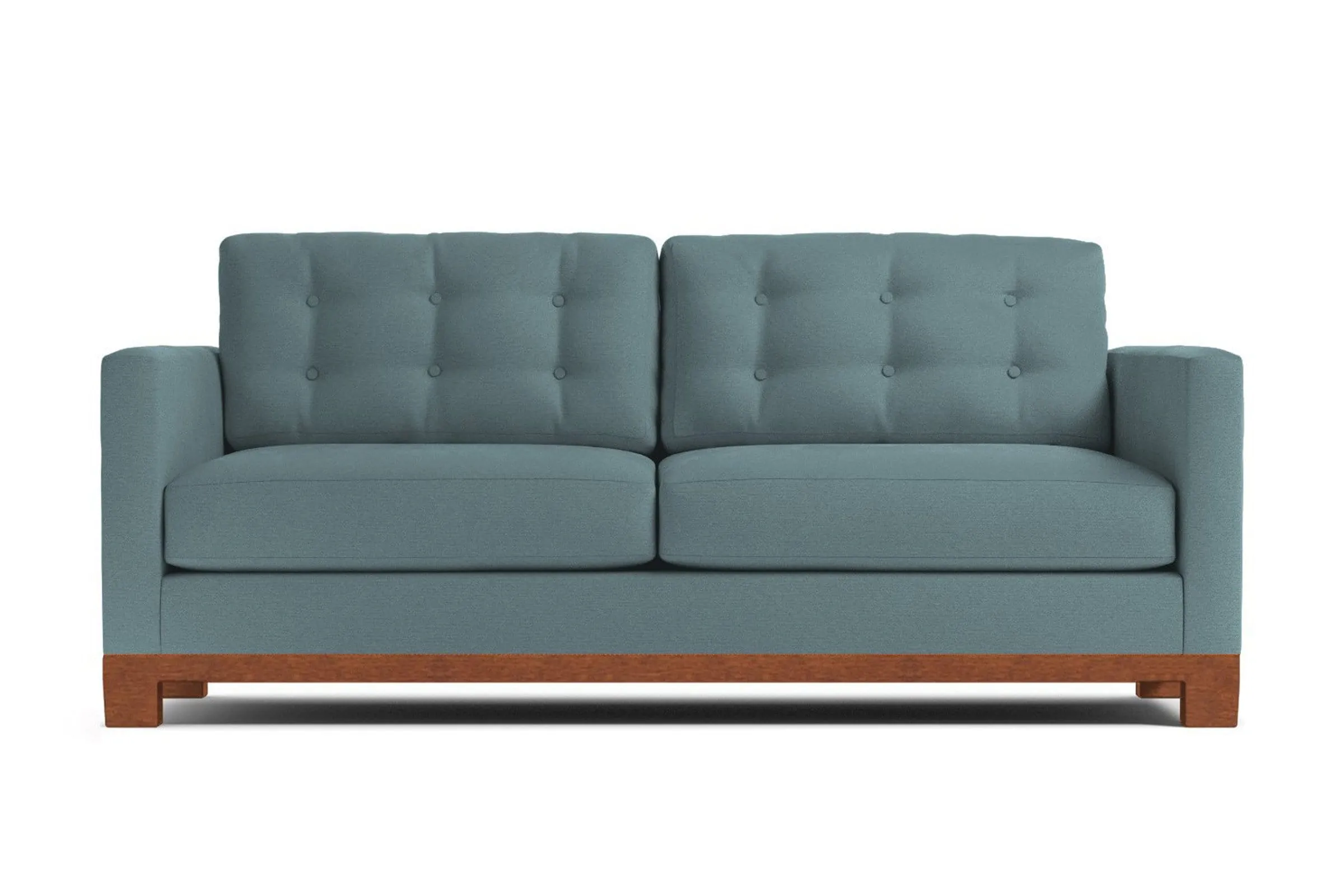Logan Drive Apartment Size Sleeper Sofa Bed :: Leg Finish: Pecan / Sleeper Option: Deluxe Innerspring Mattress