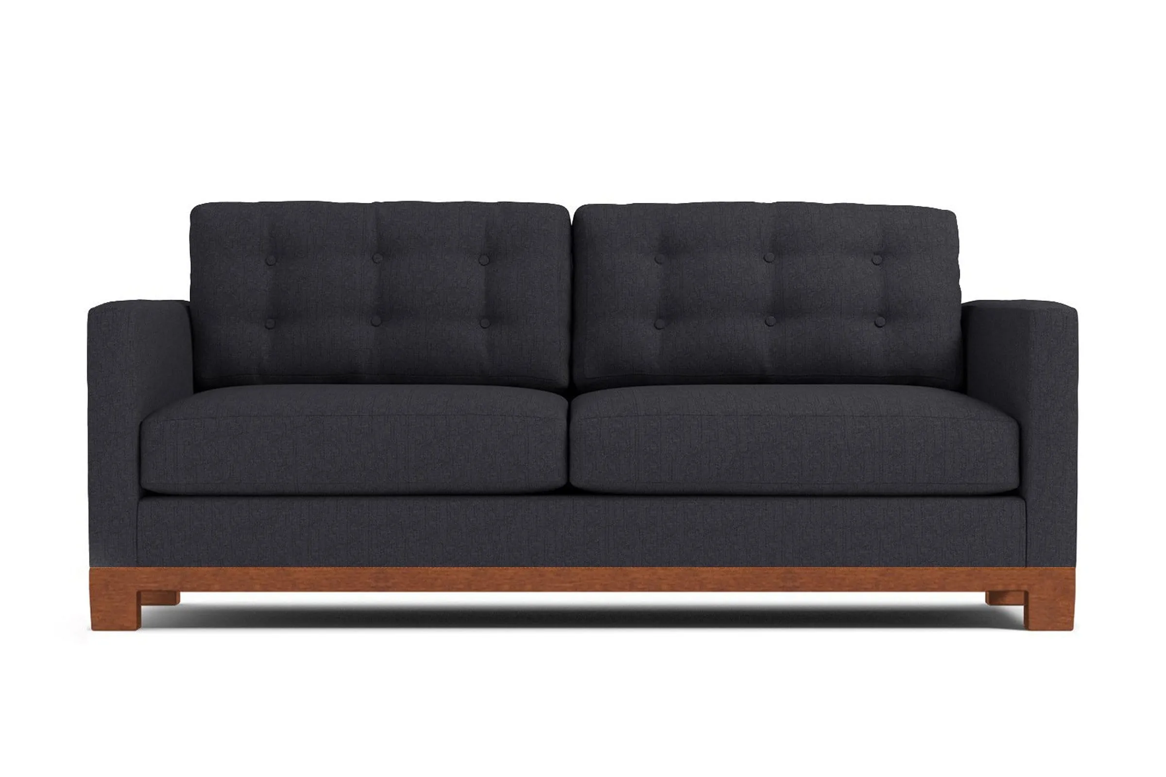 Logan Drive Apartment Size Sleeper Sofa Bed :: Leg Finish: Pecan / Sleeper Option: Deluxe Innerspring Mattress