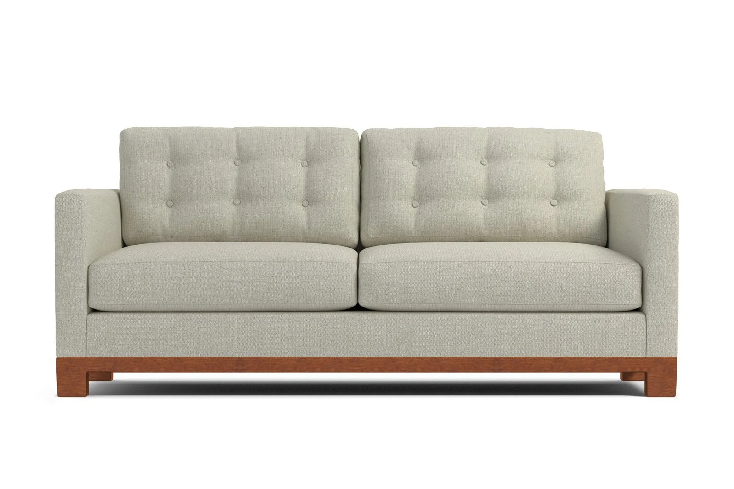 Logan Drive Apartment Size Sleeper Sofa Bed :: Leg Finish: Pecan / Sleeper Option: Deluxe Innerspring Mattress