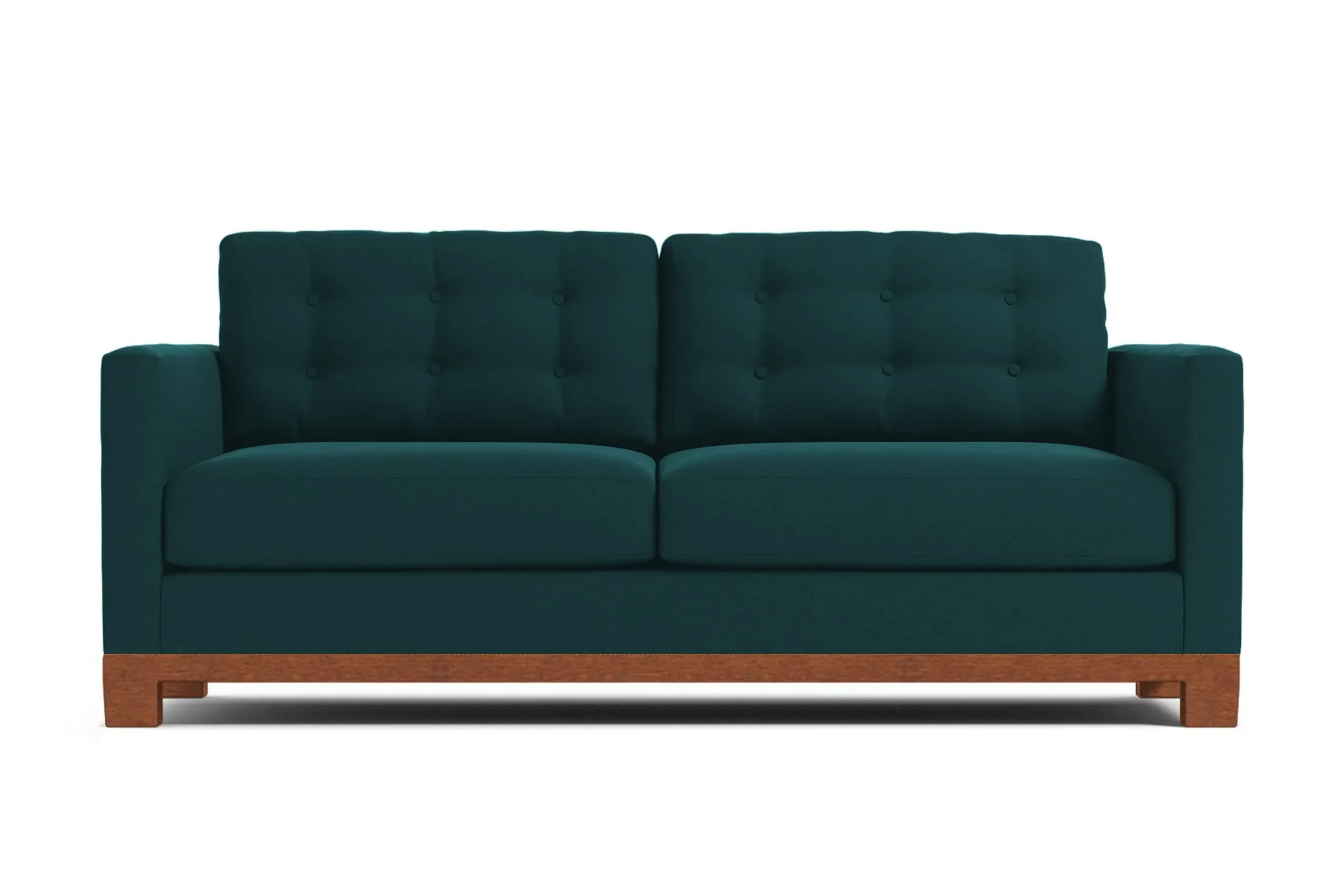 Logan Drive Apartment Size Sleeper Sofa Bed :: Leg Finish: Pecan / Sleeper Option: Deluxe Innerspring Mattress
