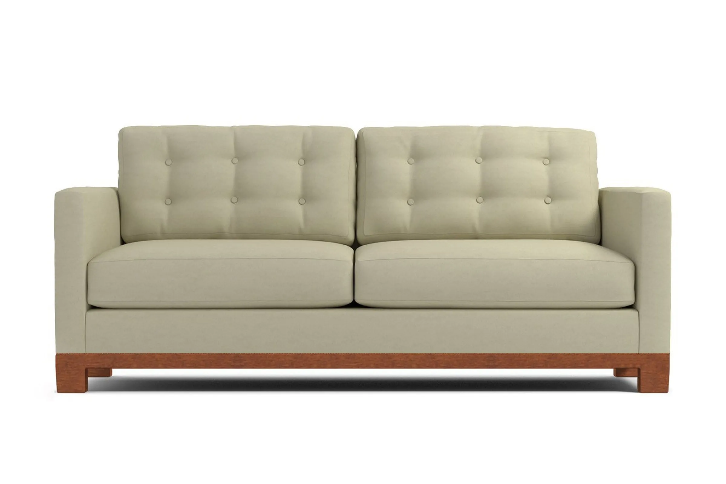 Logan Drive Apartment Size Sleeper Sofa Bed :: Leg Finish: Pecan / Sleeper Option: Deluxe Innerspring Mattress