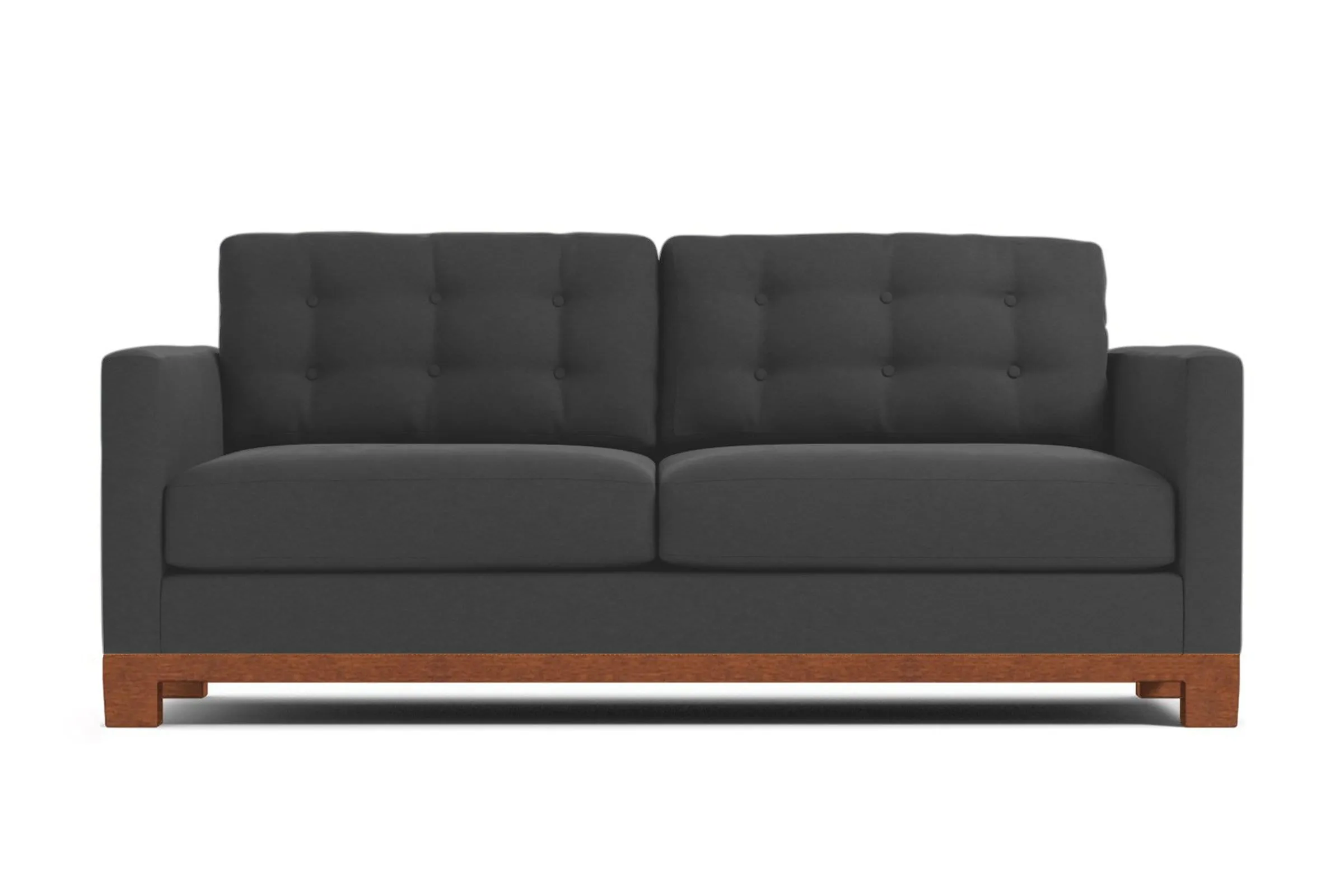 Logan Drive Apartment Size Sleeper Sofa Bed :: Leg Finish: Pecan / Sleeper Option: Deluxe Innerspring Mattress