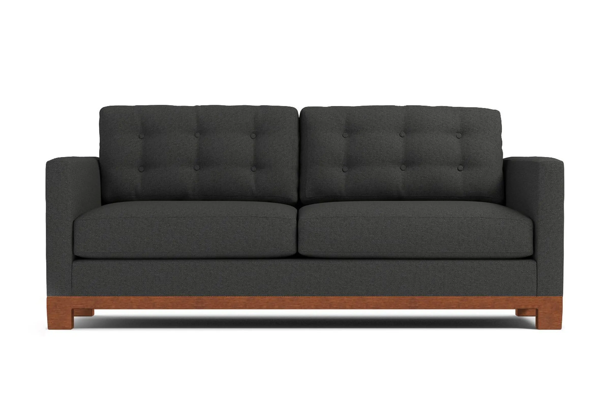 Logan Drive Apartment Size Sleeper Sofa Bed :: Leg Finish: Pecan / Sleeper Option: Deluxe Innerspring Mattress