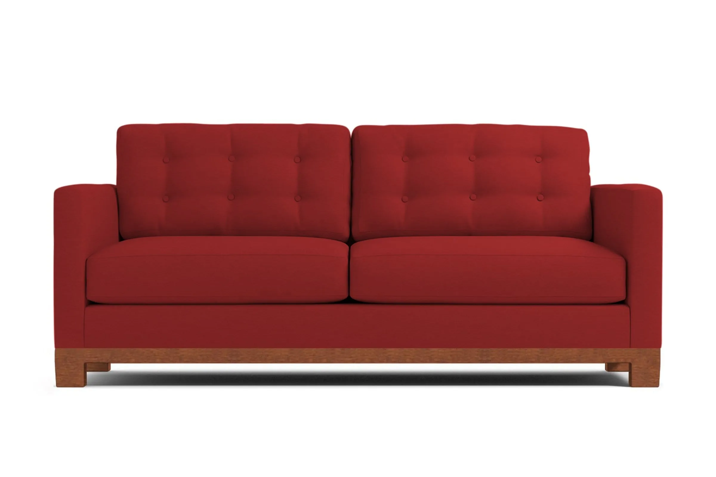 Logan Drive Apartment Size Sleeper Sofa Bed :: Leg Finish: Pecan / Sleeper Option: Deluxe Innerspring Mattress