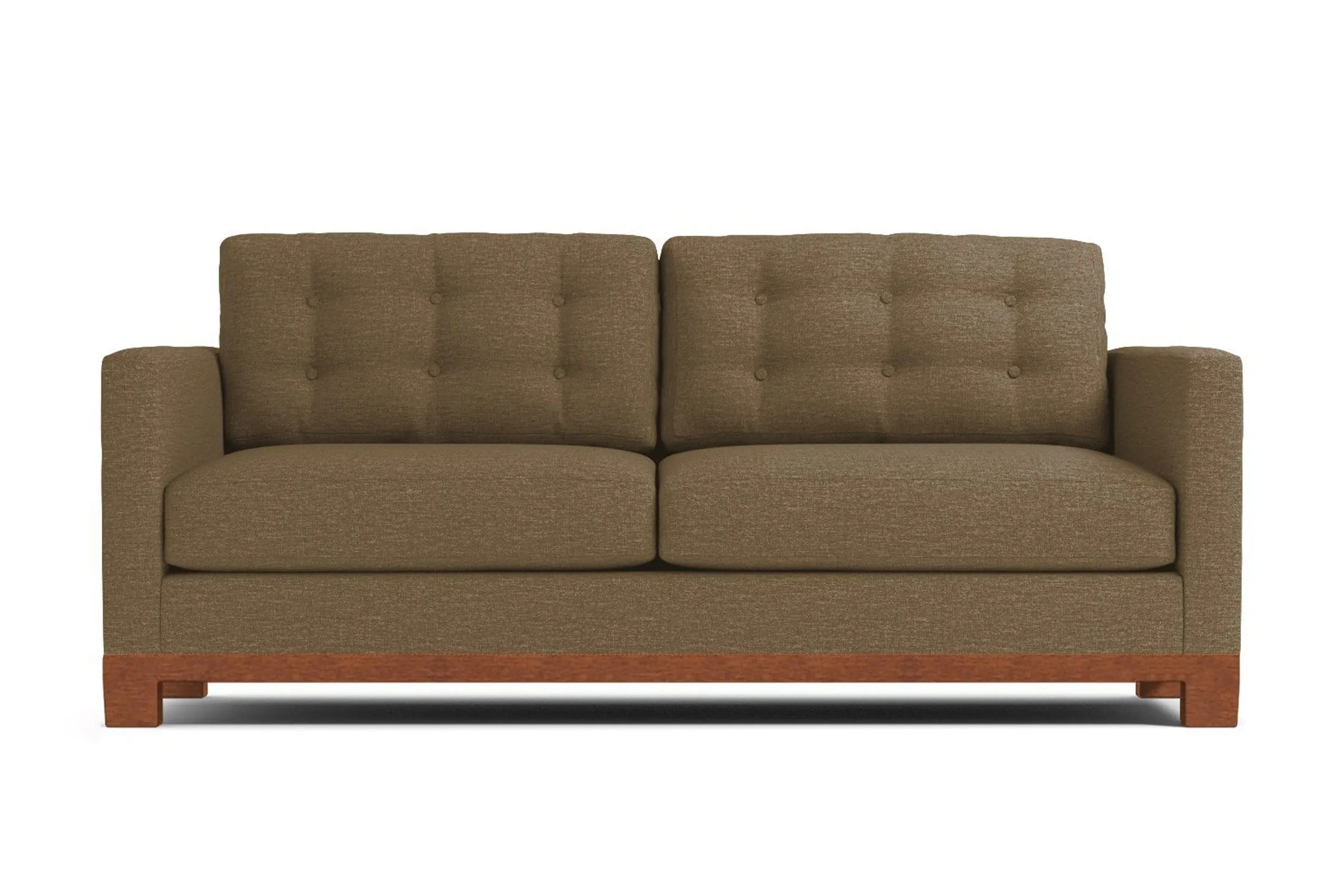 Logan Drive Apartment Size Sleeper Sofa Bed :: Leg Finish: Pecan / Sleeper Option: Deluxe Innerspring Mattress