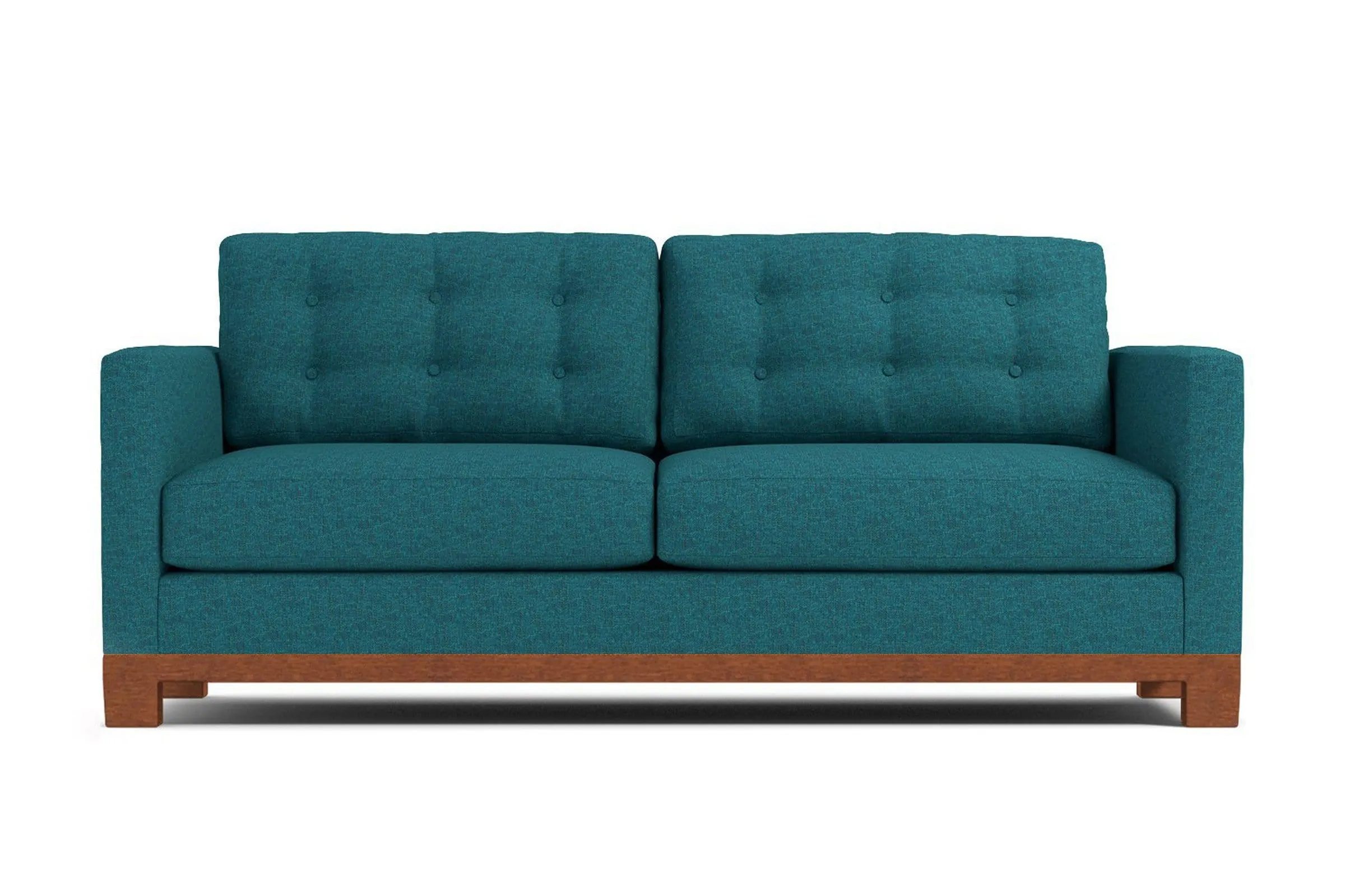 Logan Drive Apartment Size Sleeper Sofa Bed :: Leg Finish: Pecan / Sleeper Option: Deluxe Innerspring Mattress