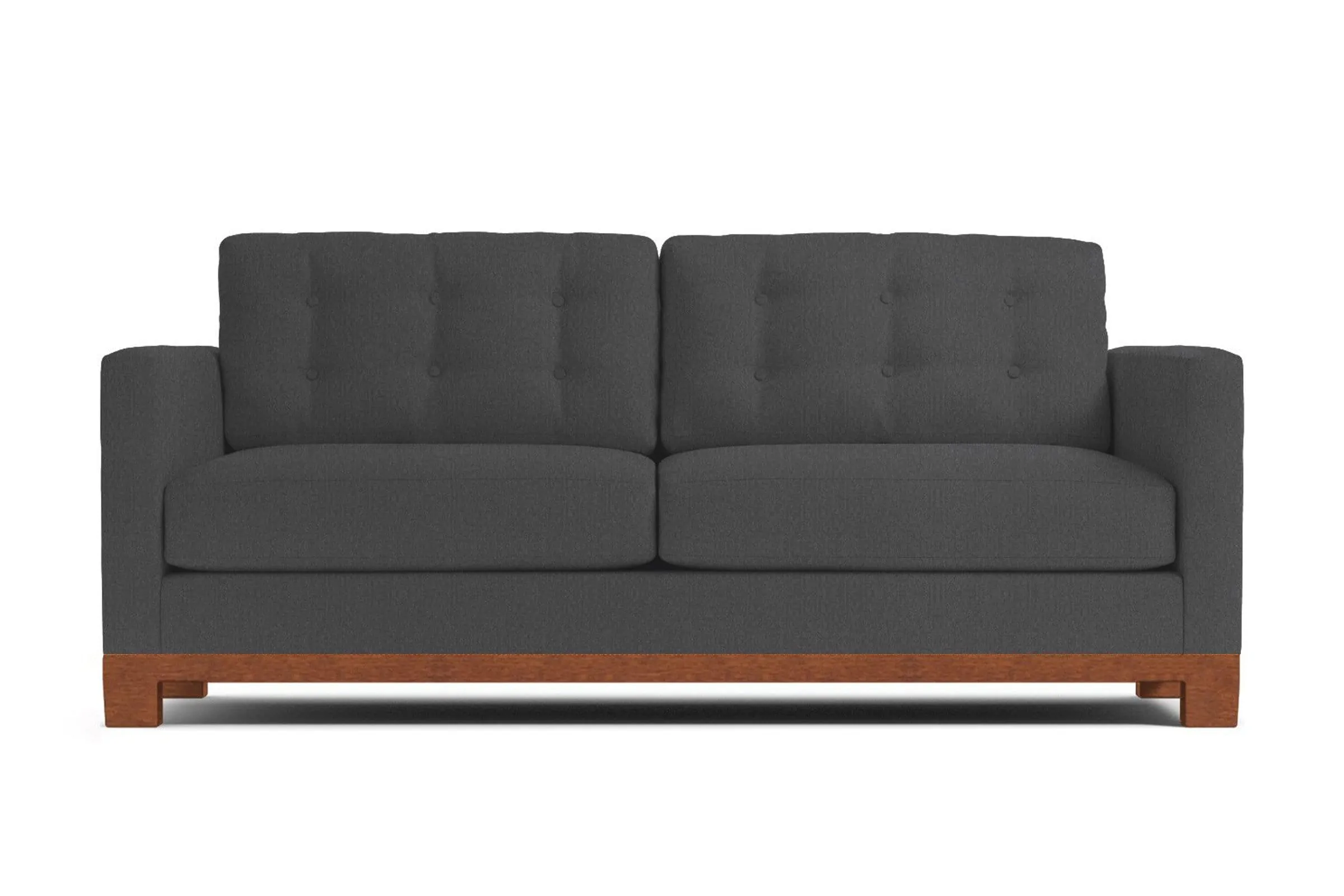 Logan Drive Apartment Size Sleeper Sofa Bed :: Leg Finish: Pecan / Sleeper Option: Deluxe Innerspring Mattress