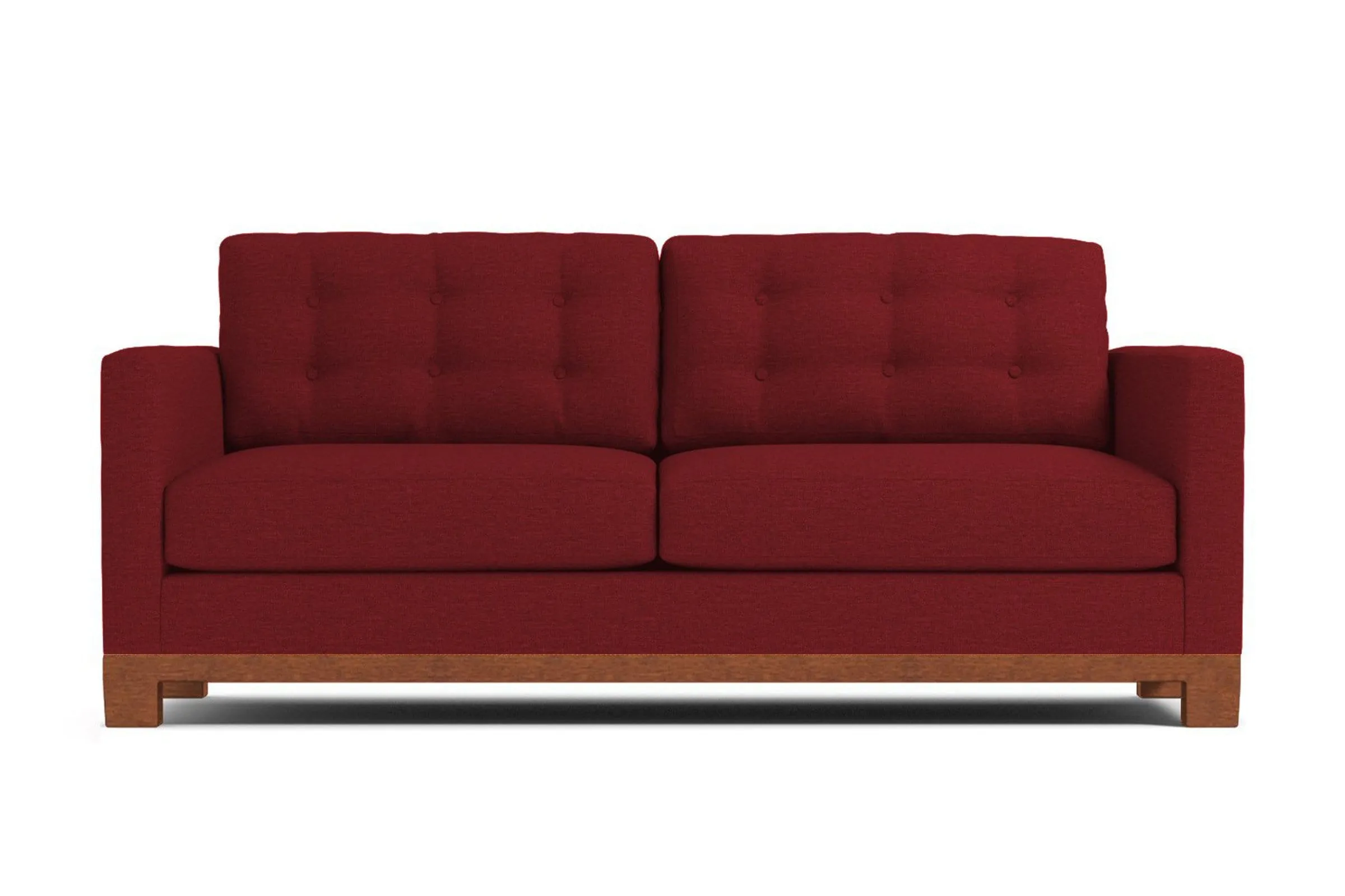 Logan Drive Apartment Size Sleeper Sofa Bed :: Leg Finish: Pecan / Sleeper Option: Deluxe Innerspring Mattress