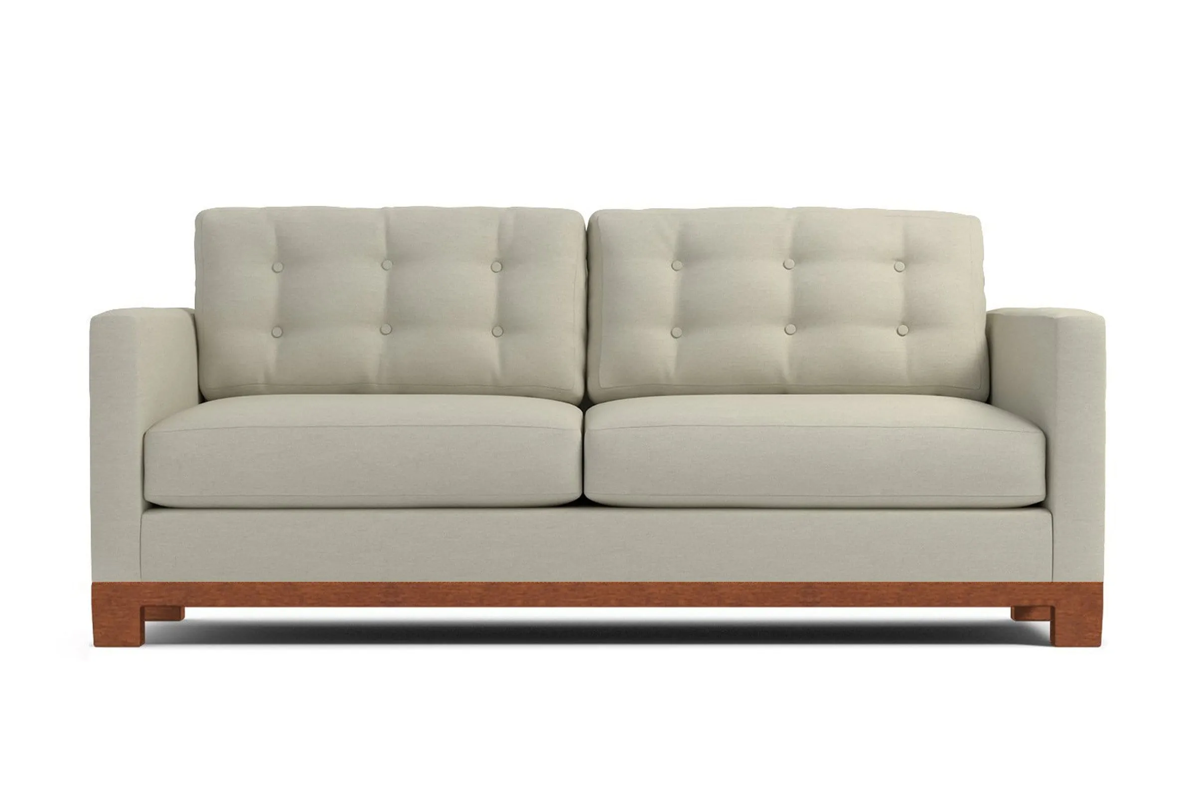 Logan Drive Apartment Size Sleeper Sofa Bed :: Leg Finish: Pecan / Sleeper Option: Deluxe Innerspring Mattress