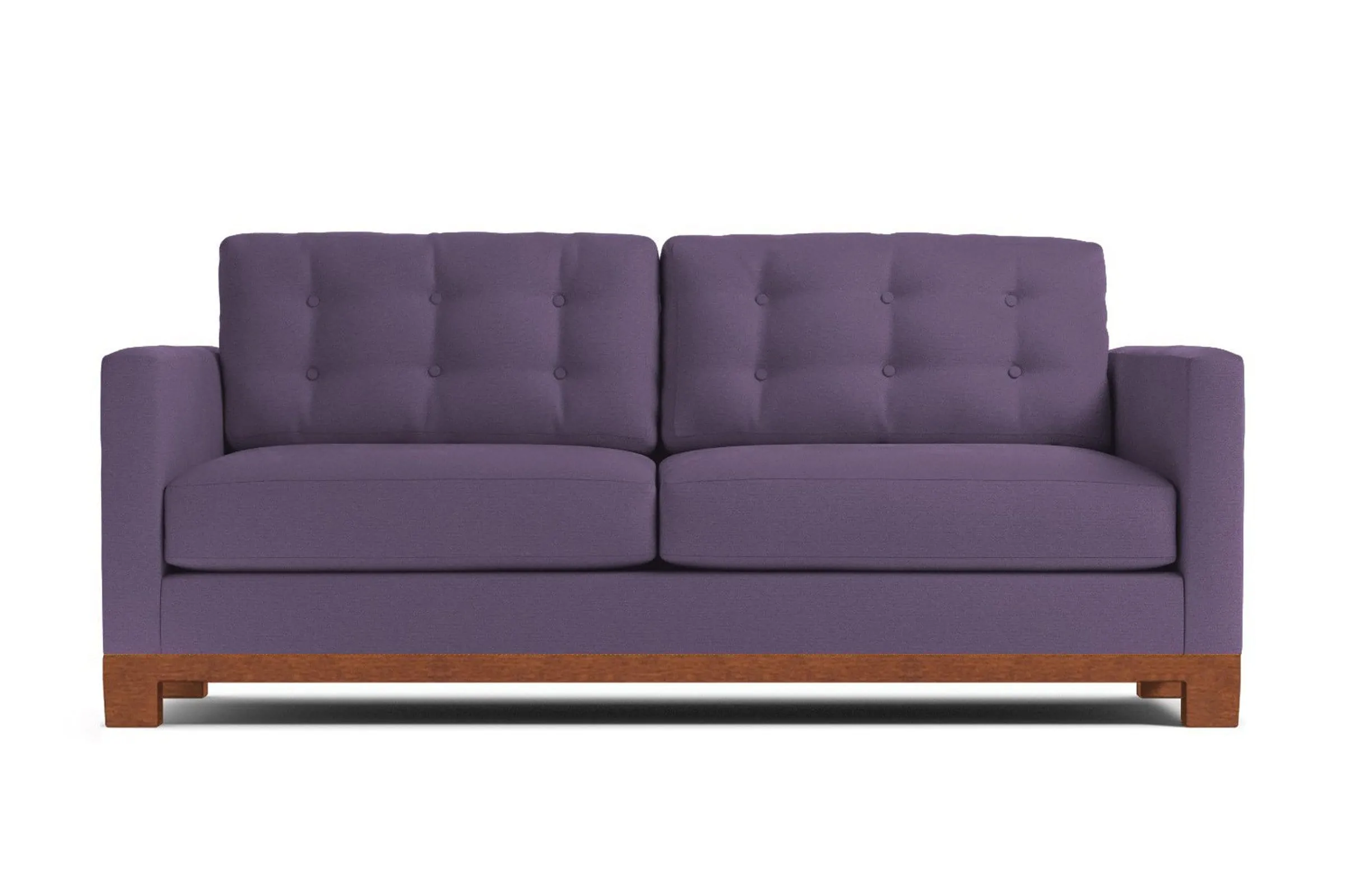 Logan Drive Apartment Size Sleeper Sofa Bed :: Leg Finish: Pecan / Sleeper Option: Deluxe Innerspring Mattress