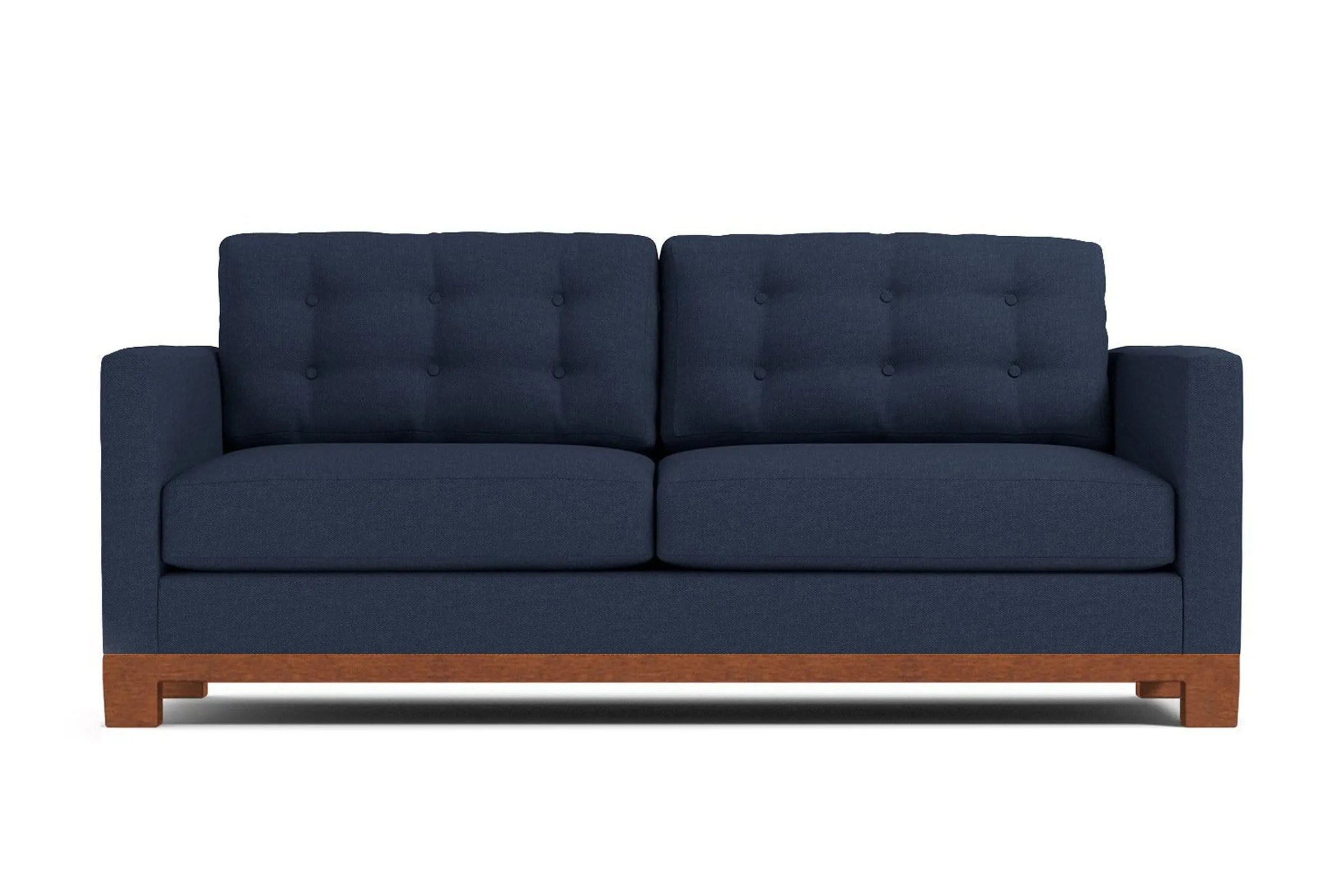 Logan Drive Apartment Size Sleeper Sofa Bed :: Leg Finish: Pecan / Sleeper Option: Deluxe Innerspring Mattress