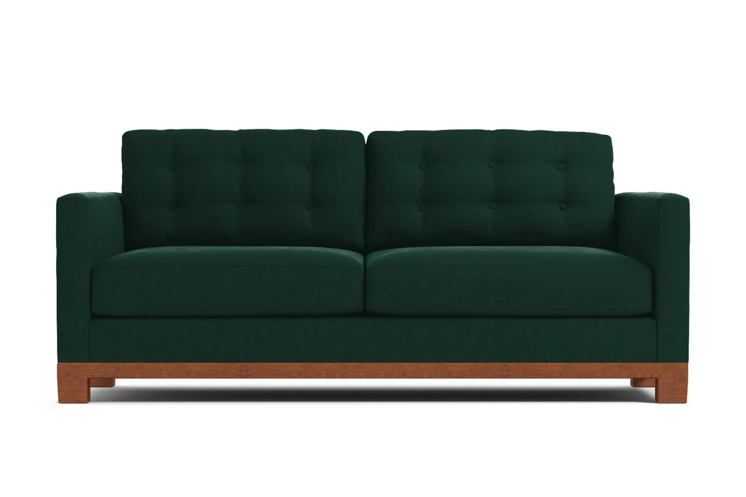 Logan Drive Apartment Size Sleeper Sofa Bed :: Leg Finish: Pecan / Sleeper Option: Deluxe Innerspring Mattress