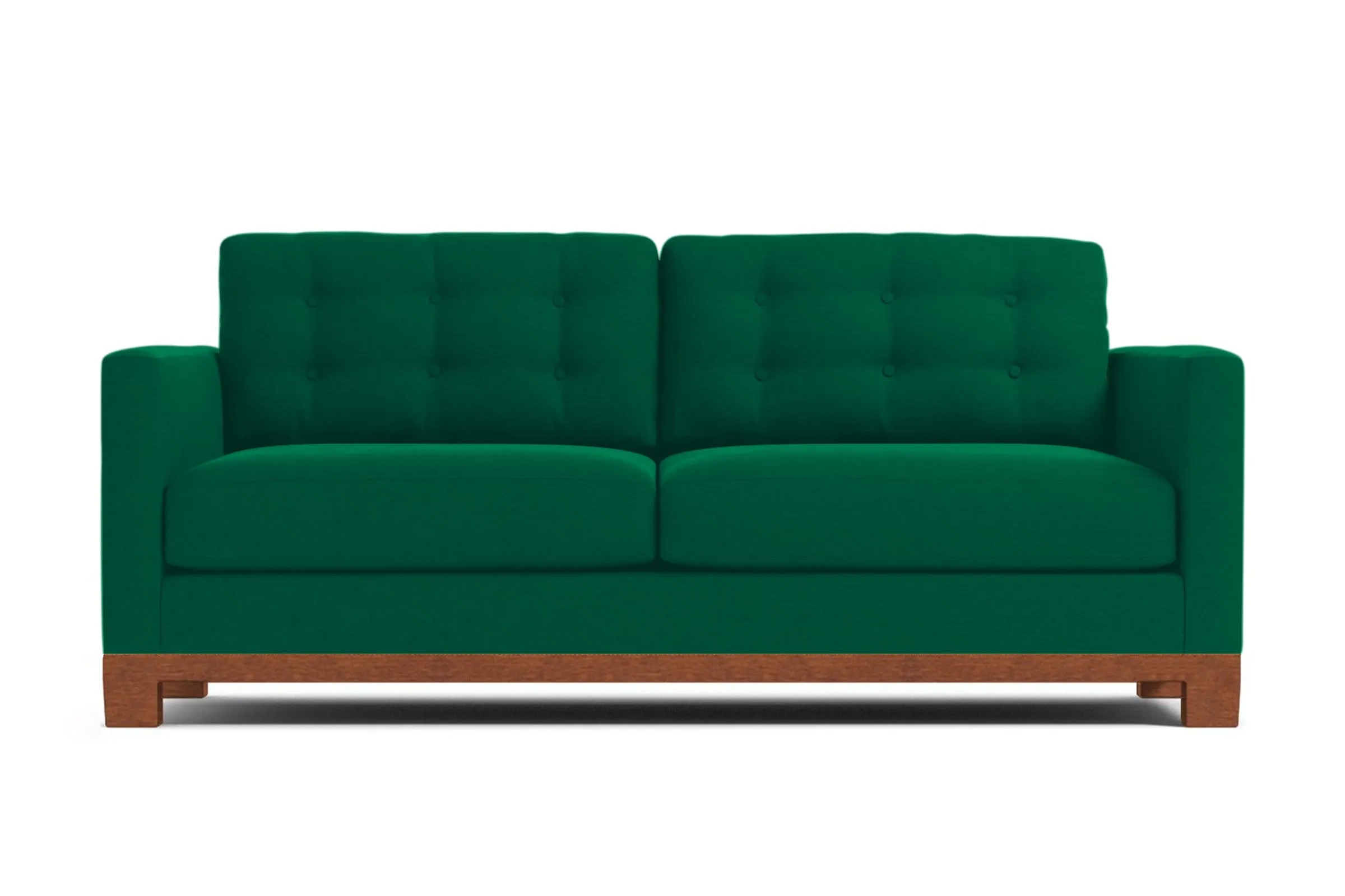 Logan Drive Apartment Size Sleeper Sofa Bed :: Leg Finish: Pecan / Sleeper Option: Deluxe Innerspring Mattress