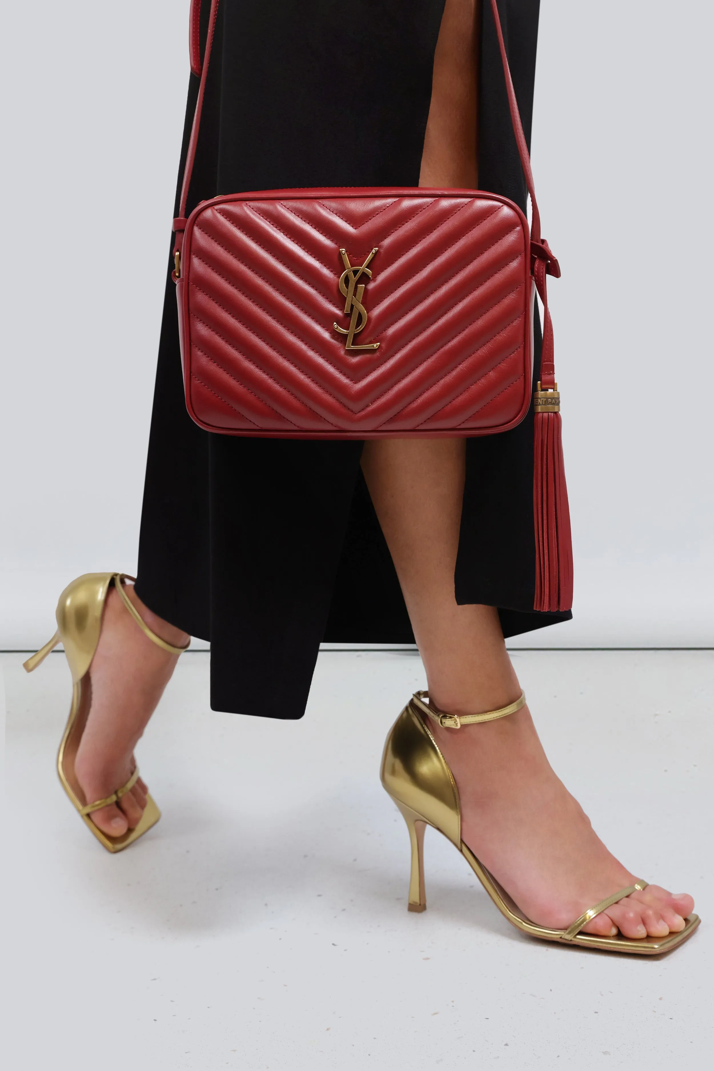 LOU QUILTED CAMERA BAG | OPYUM RED/GOLD
