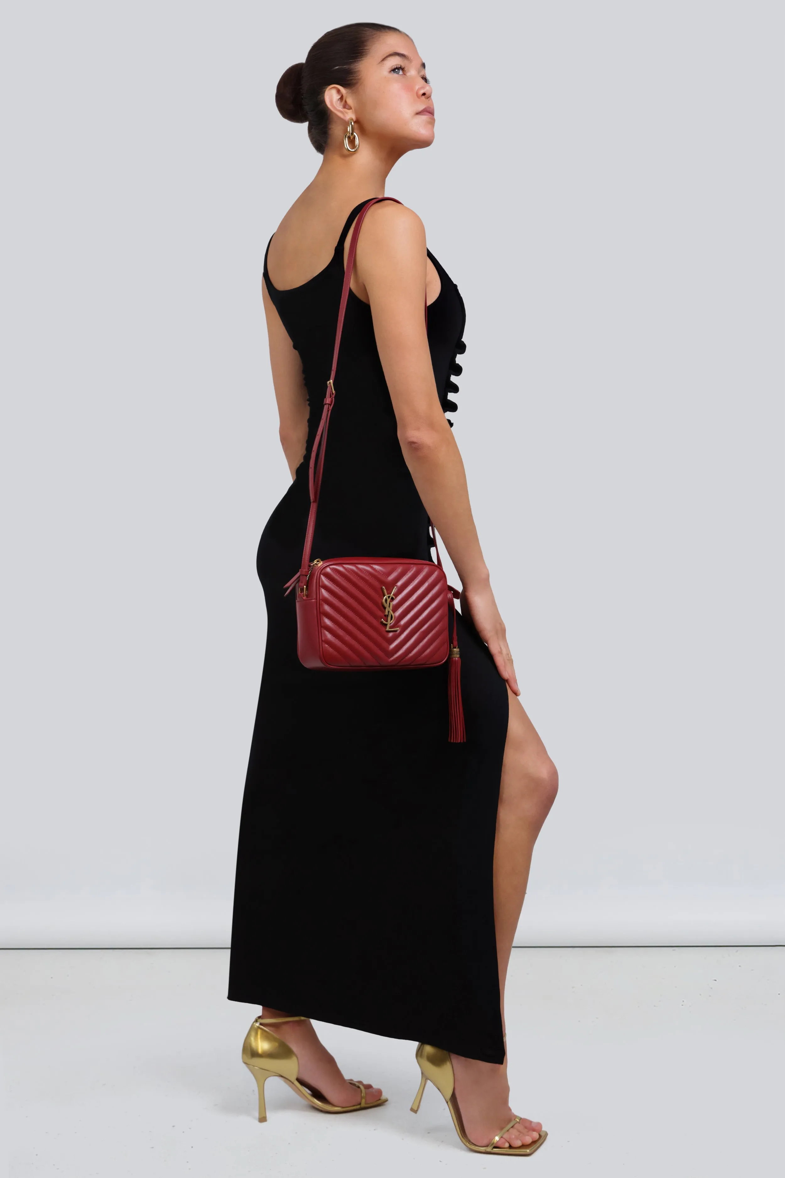 LOU QUILTED CAMERA BAG | OPYUM RED/GOLD