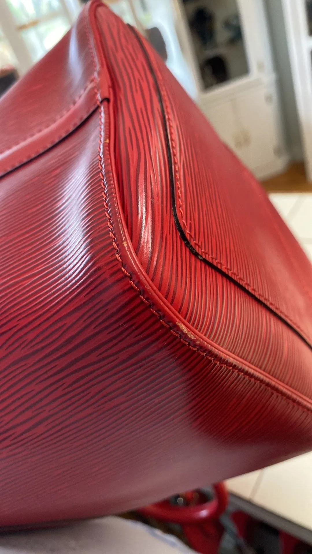 Louis Vuitton Keepall 50 Epi Leather Duffel Bag In Red
