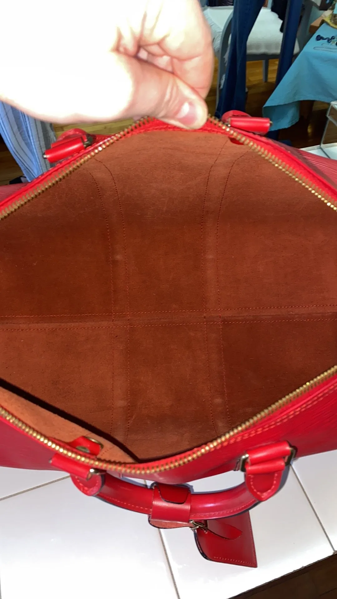 Louis Vuitton Keepall 50 Epi Leather Duffel Bag In Red