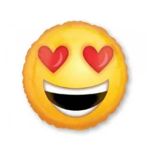 Love Heart Eyes Emoticons Foil Balloon - 45cm
