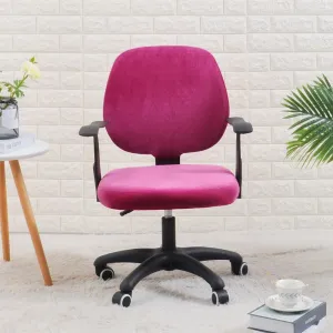 Magenta Velvet Office Chair Cover