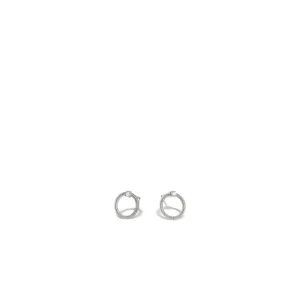 Marco Bicego Bi49 Collection 18K White Gold and Diamond Small Circle Stud Earrings