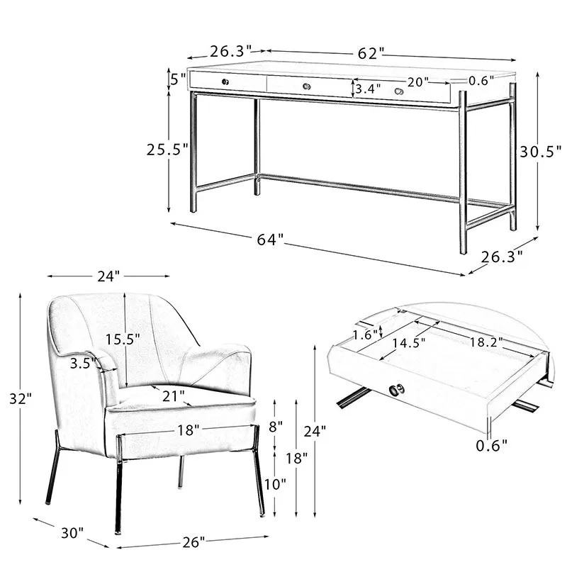 Marina 2 Piece Office Set