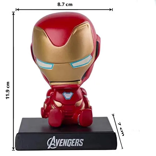 Marvel Avengers Ironman Bobblehead With Mobile Holder For Cars | 13.5 CM |