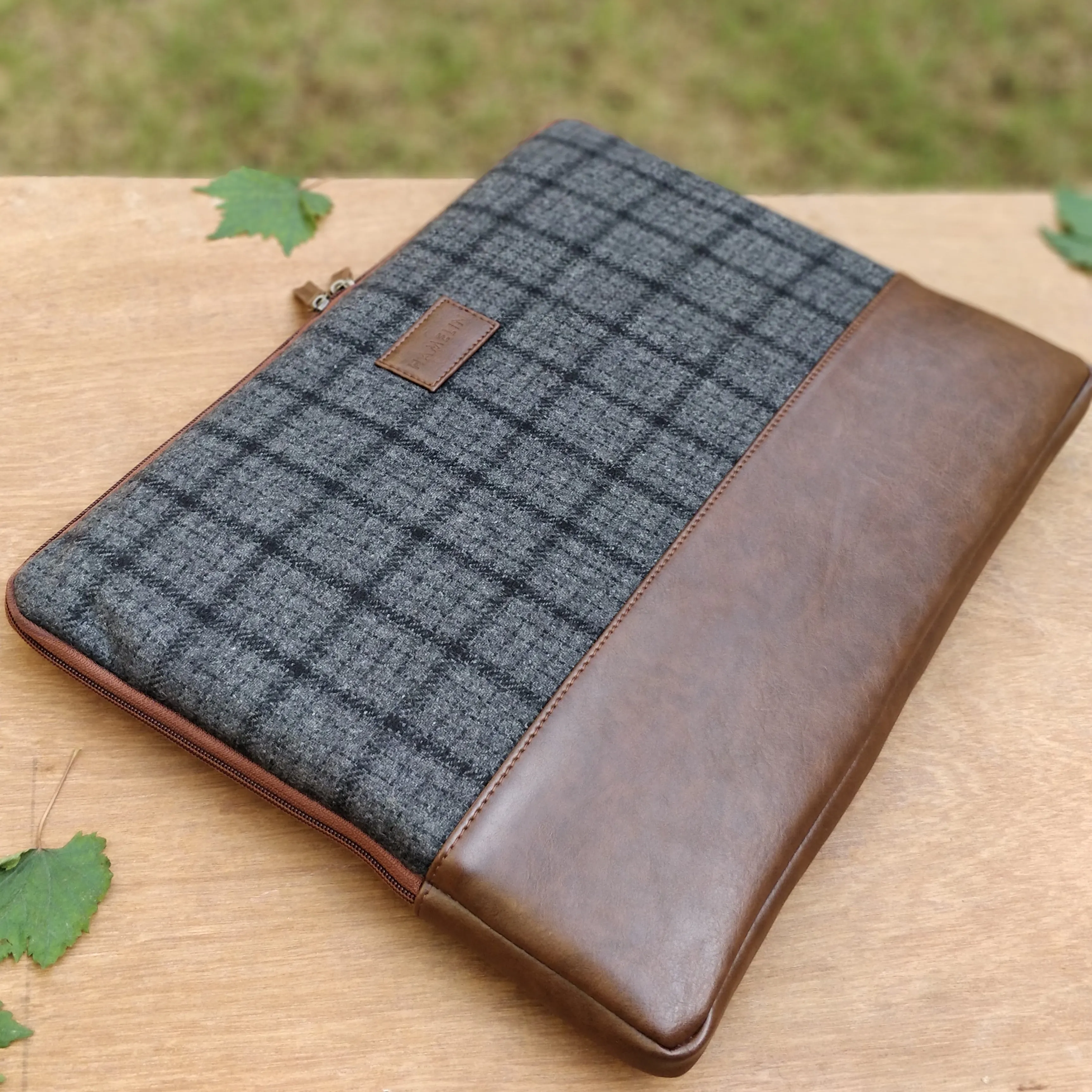 Matt Laptop Sleeve - Gray Overcheck Twill
