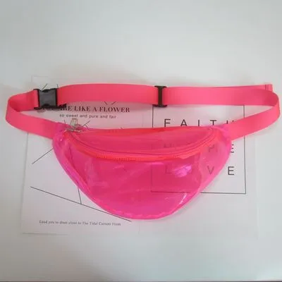 MB fashion Transparent Waist Bag with Dual Zipper Pulls and Adjustable Strap Fanny Pack 004