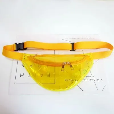 MB fashion Transparent Waist Bag with Dual Zipper Pulls and Adjustable Strap Fanny Pack 004