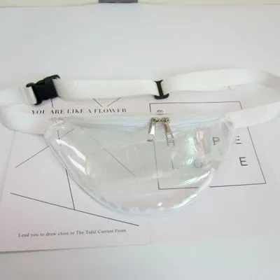 MB fashion Transparent Waist Bag with Dual Zipper Pulls and Adjustable Strap Fanny Pack 004
