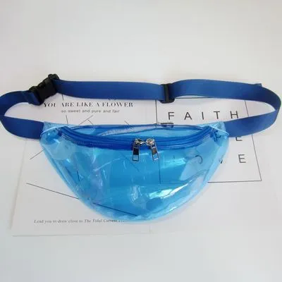 MB fashion Transparent Waist Bag with Dual Zipper Pulls and Adjustable Strap Fanny Pack 004