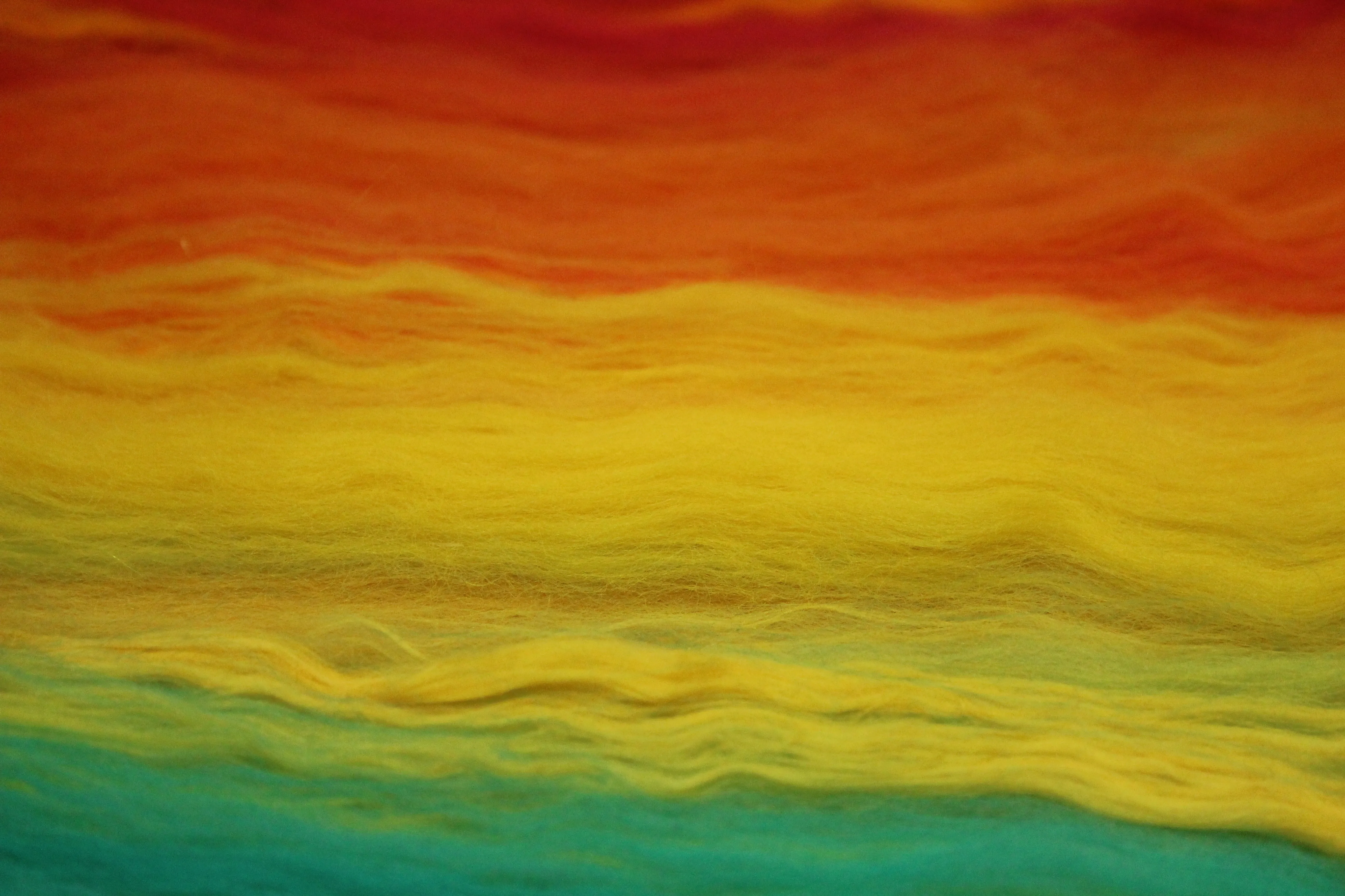 Merino Art Batt  - Rainbow - 106 grams 3.7 oz - Sideways Colour Change - Wool for felting, spinning and weaving