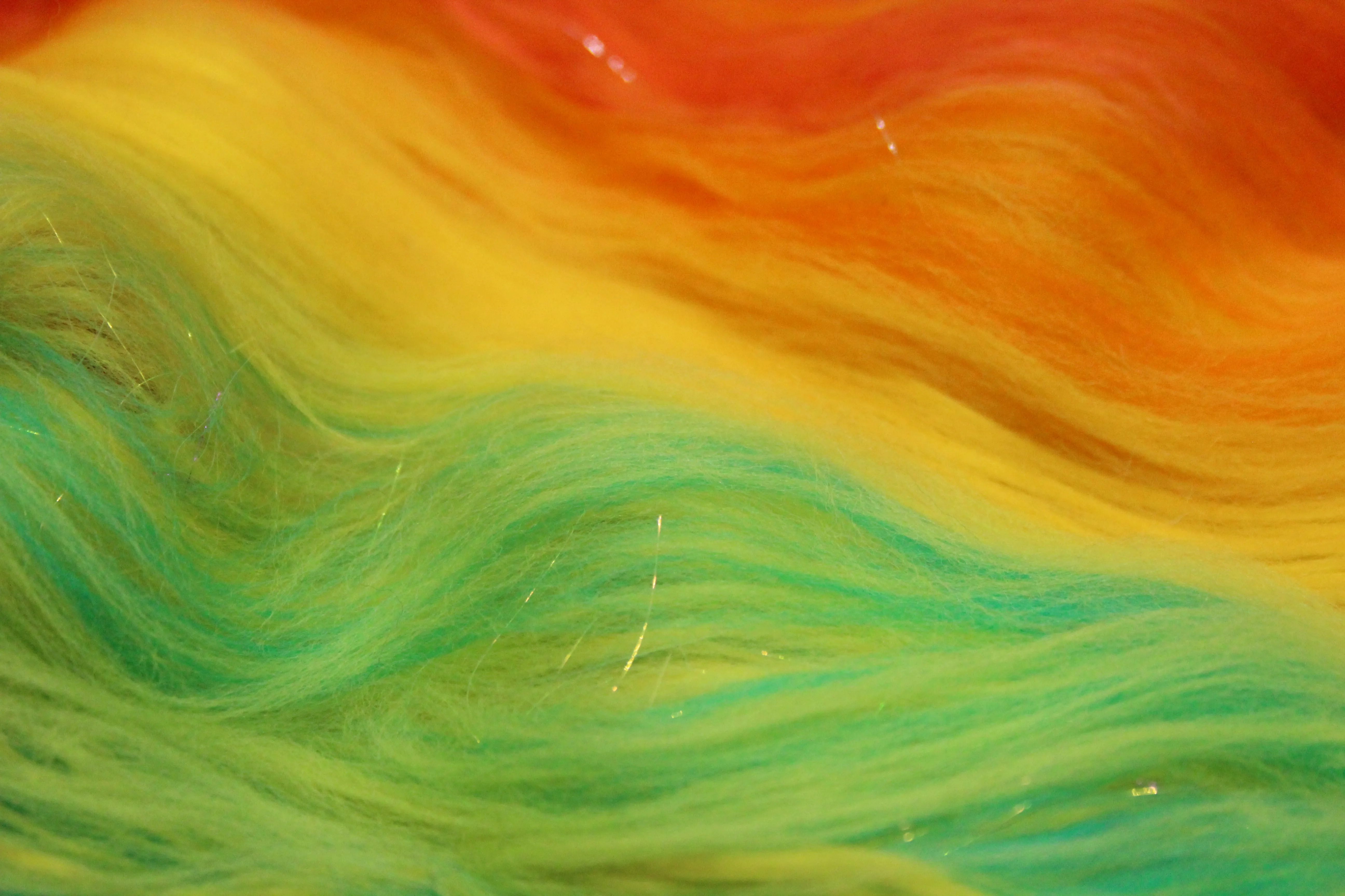 Merino Art Batt  - Rainbow - 106 grams 3.7 oz - Sideways Colour Change - Wool for felting, spinning and weaving