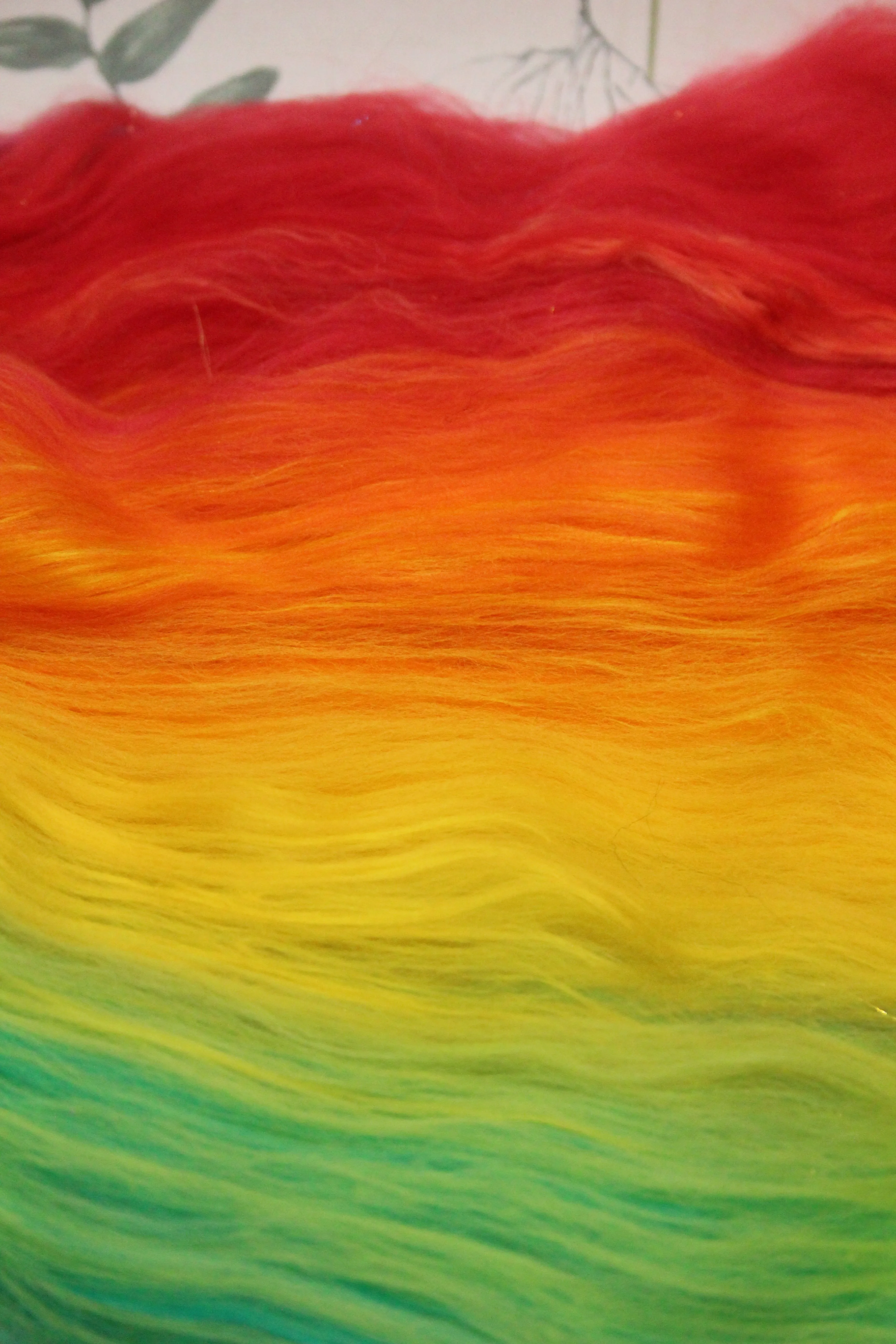 Merino Art Batt  - Rainbow - 106 grams 3.7 oz - Sideways Colour Change - Wool for felting, spinning and weaving