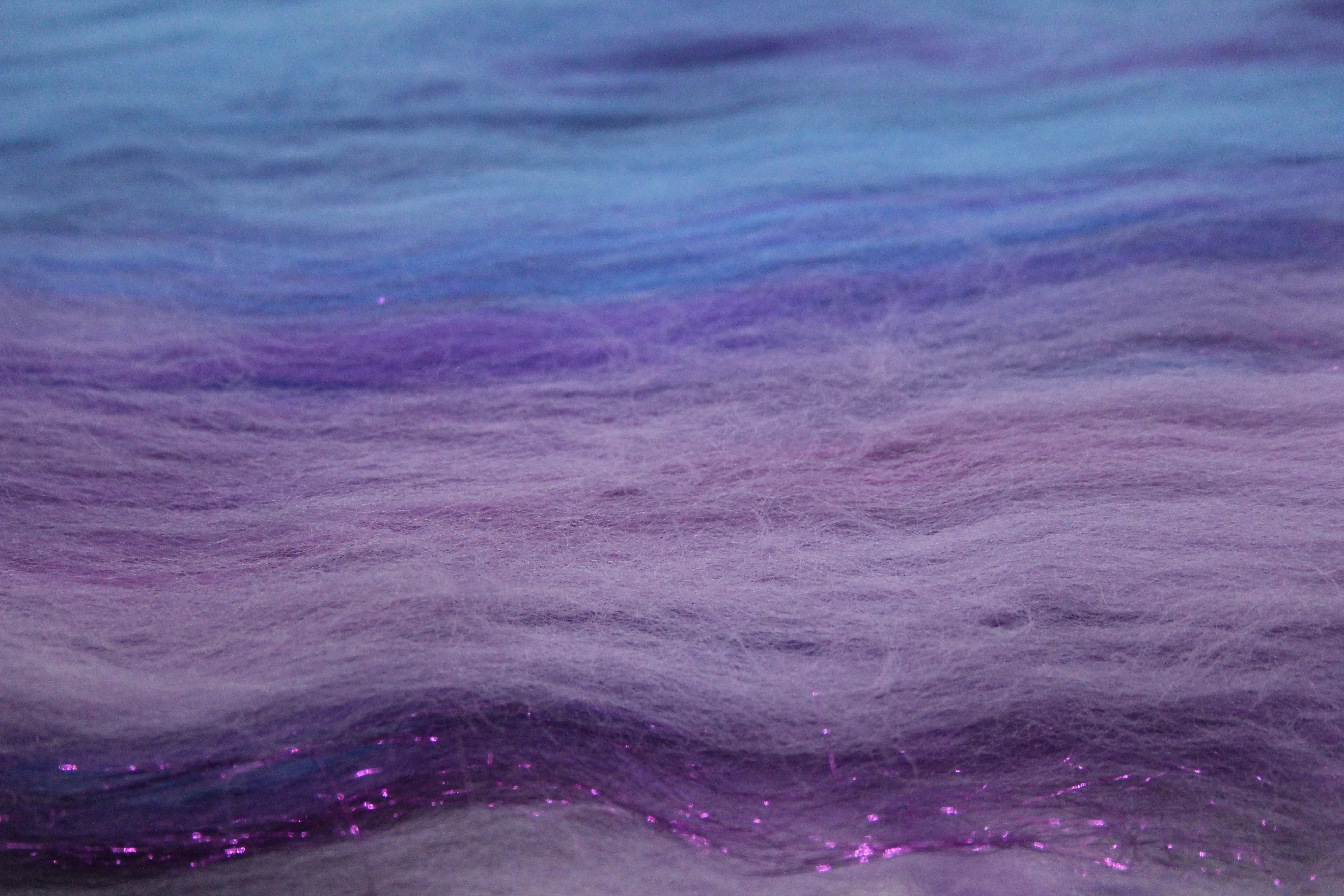 Merino Art Batt  - Rainbow - 106 grams 3.7 oz - Sideways Colour Change - Wool for felting, spinning and weaving