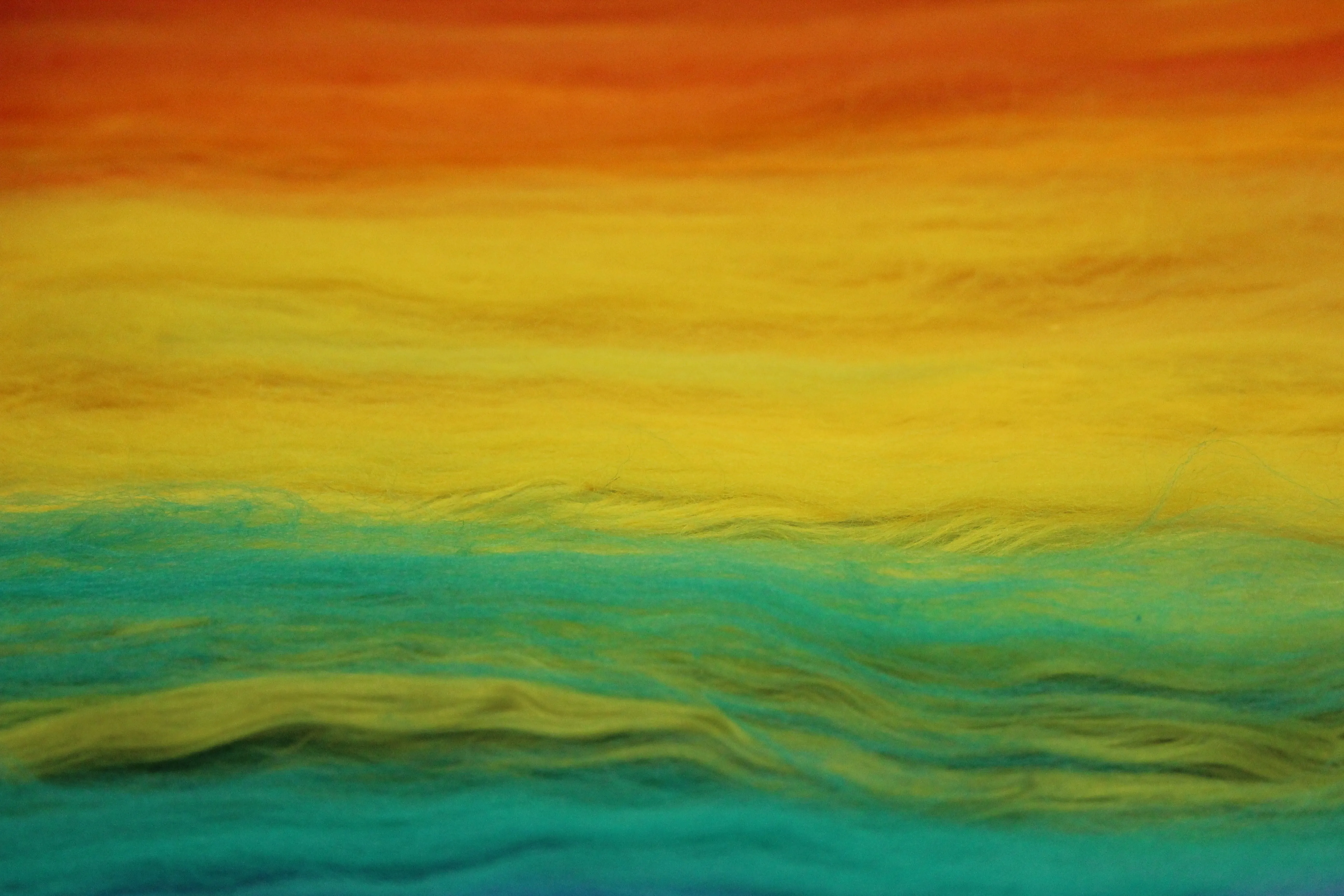 Merino Art Batt  - Rainbow - 106 grams 3.7 oz - Sideways Colour Change - Wool for felting, spinning and weaving