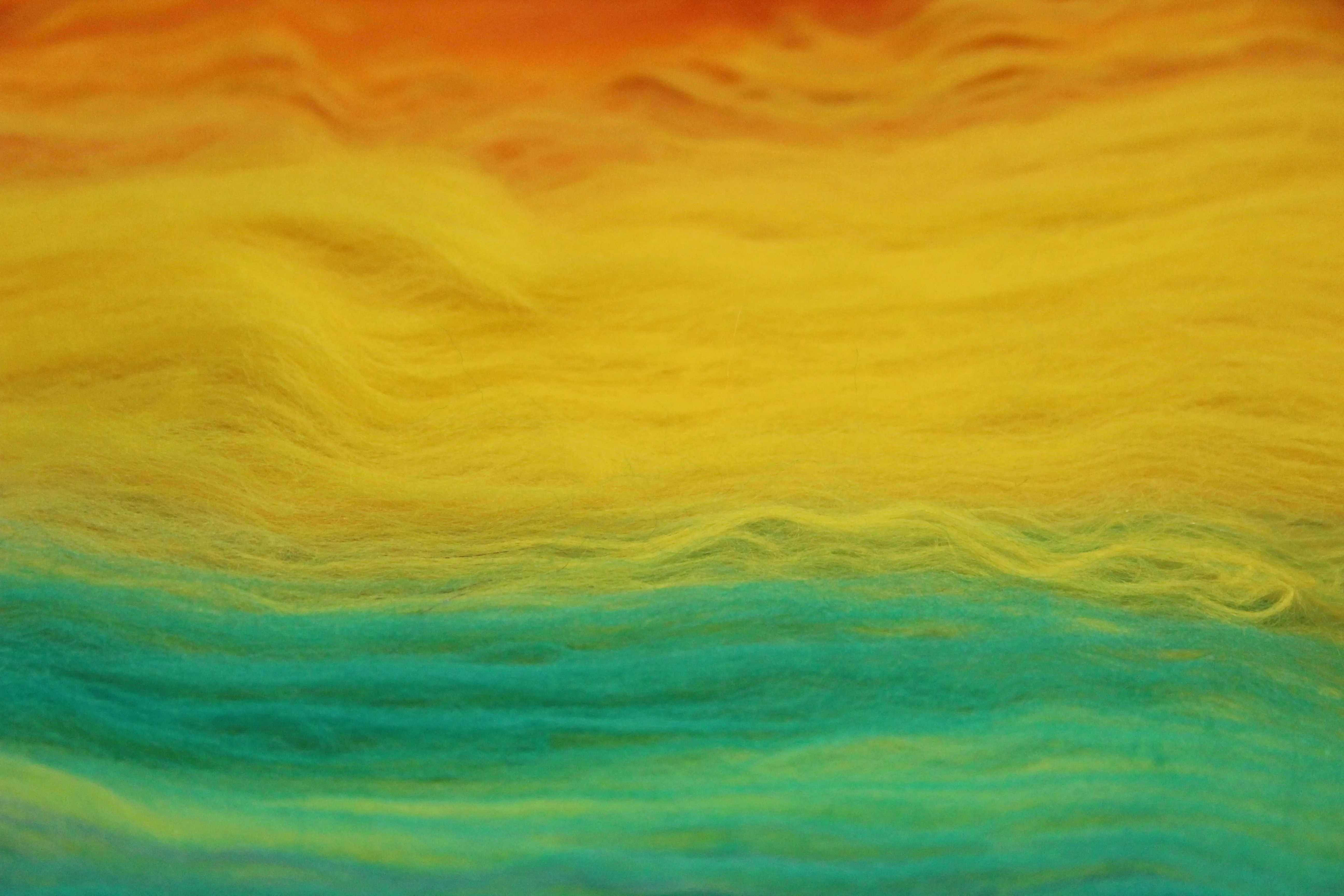 Merino Art Batt  - Rainbow - 106 grams 3.7 oz - Sideways Colour Change - Wool for felting, spinning and weaving