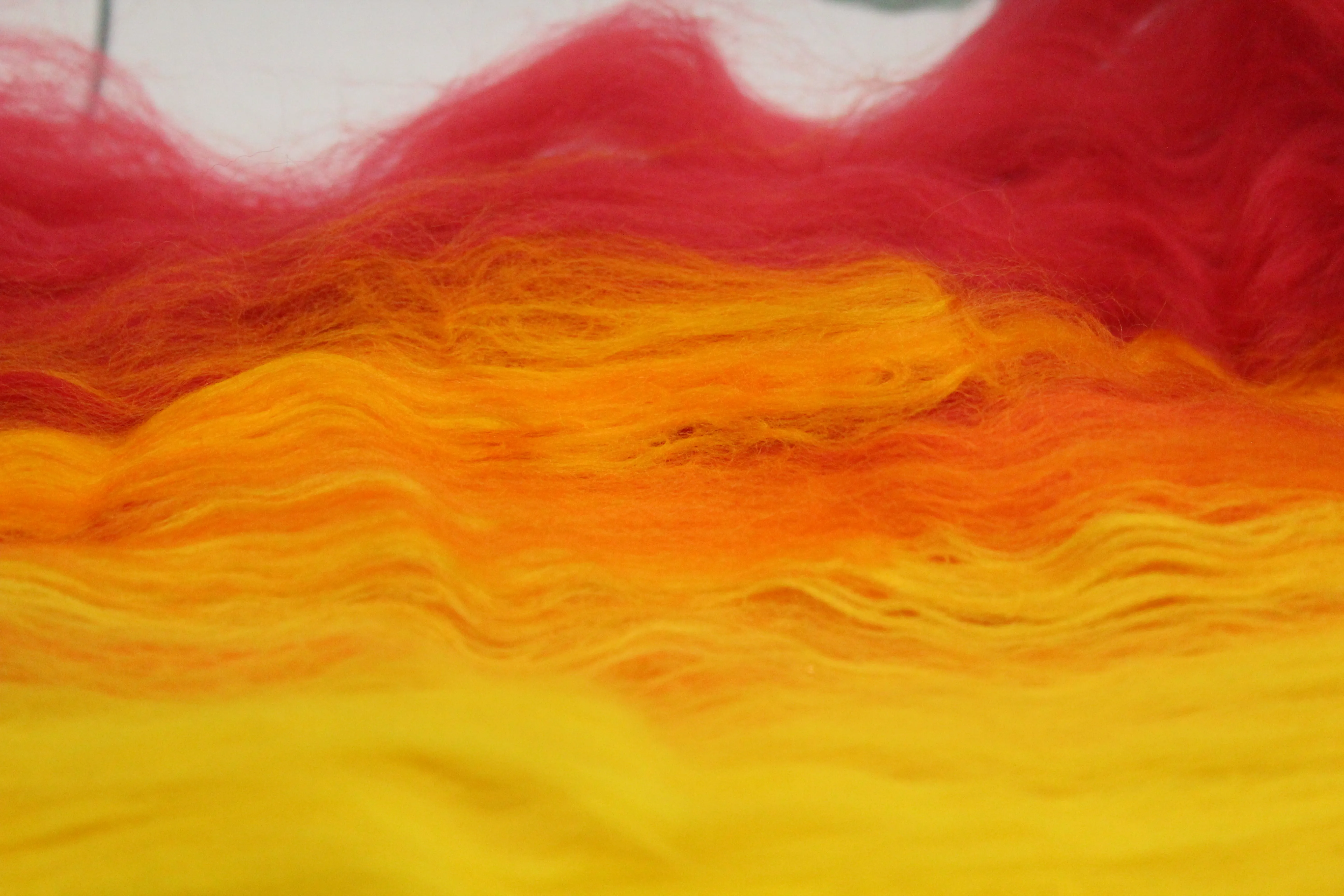 Merino Art Batt  - Rainbow - 106 grams 3.7 oz - Sideways Colour Change - Wool for felting, spinning and weaving