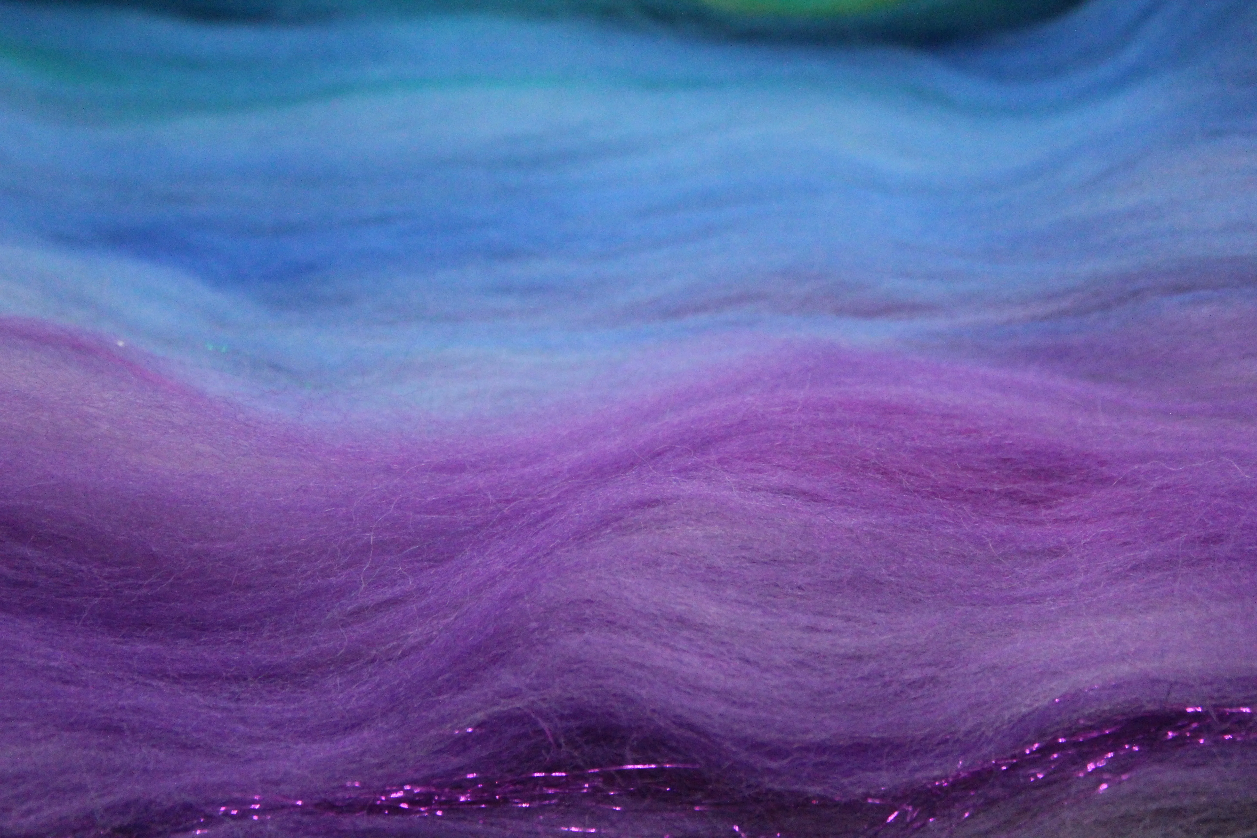 Merino Art Batt  - Rainbow - 106 grams 3.7 oz - Sideways Colour Change - Wool for felting, spinning and weaving