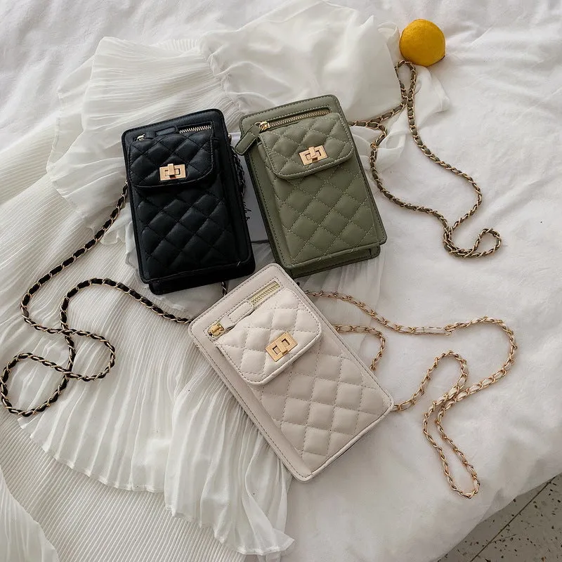 Mini Small Bag with Cell Phone - Cell Phone Bag with Hanging Chain