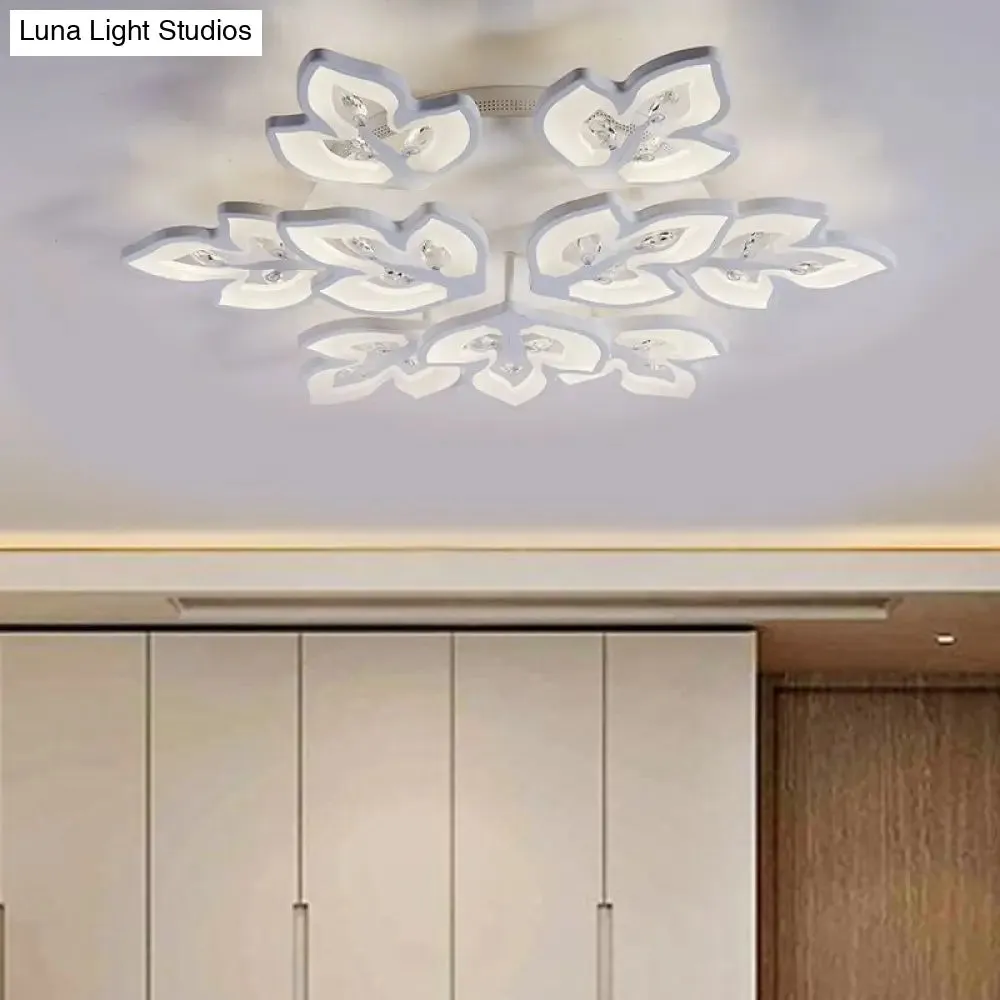 Modern Acrylic LED Ceiling Lamp for Office Restaurants - Stylish Warm/White Lighting - Flush Mount Light in White