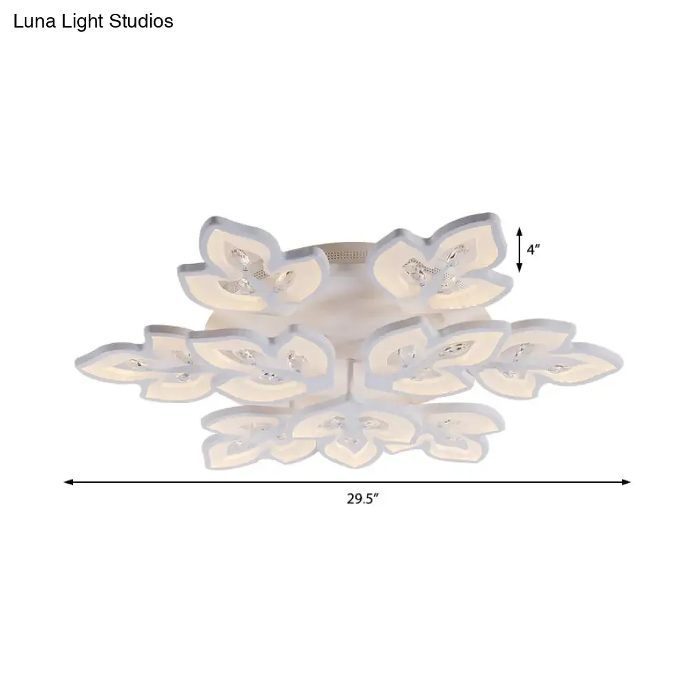 Modern Acrylic LED Ceiling Lamp for Office Restaurants - Stylish Warm/White Lighting - Flush Mount Light in White
