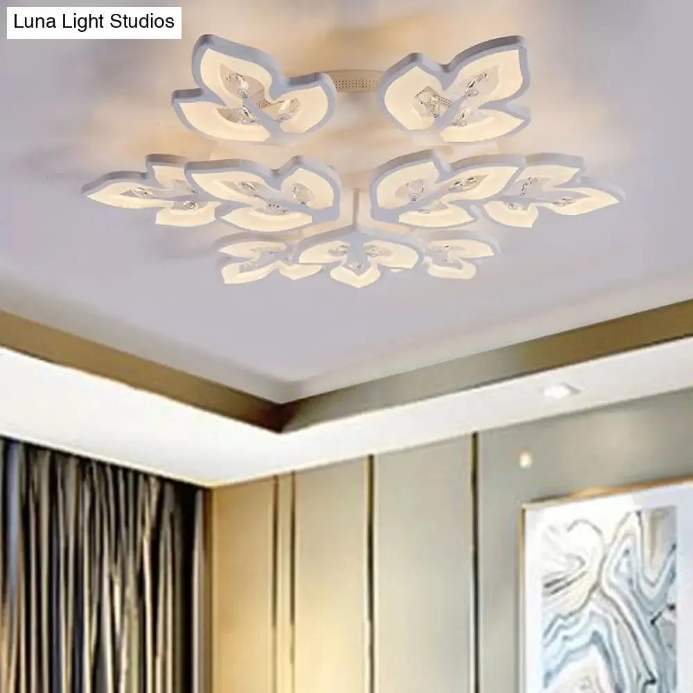 Modern Acrylic LED Ceiling Lamp for Office Restaurants - Stylish Warm/White Lighting - Flush Mount Light in White