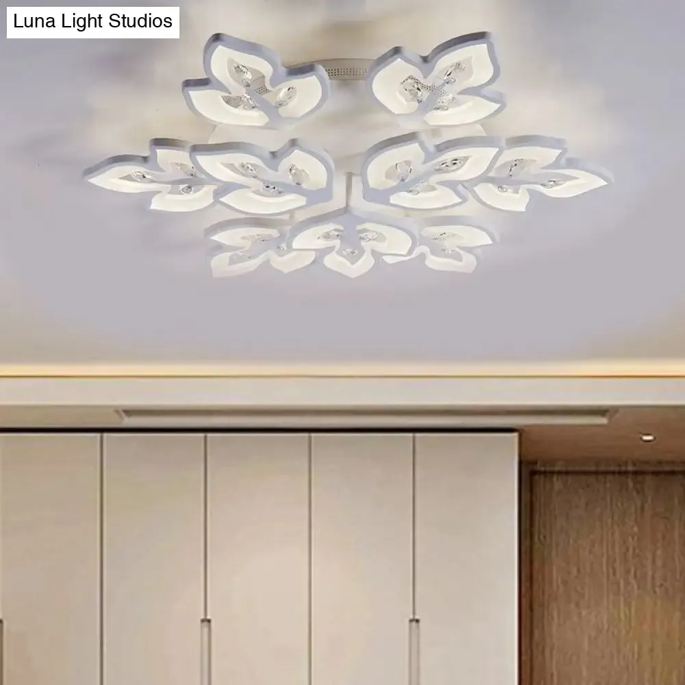 Modern Acrylic LED Ceiling Lamp for Office Restaurants - Stylish Warm/White Lighting - Flush Mount Light in White